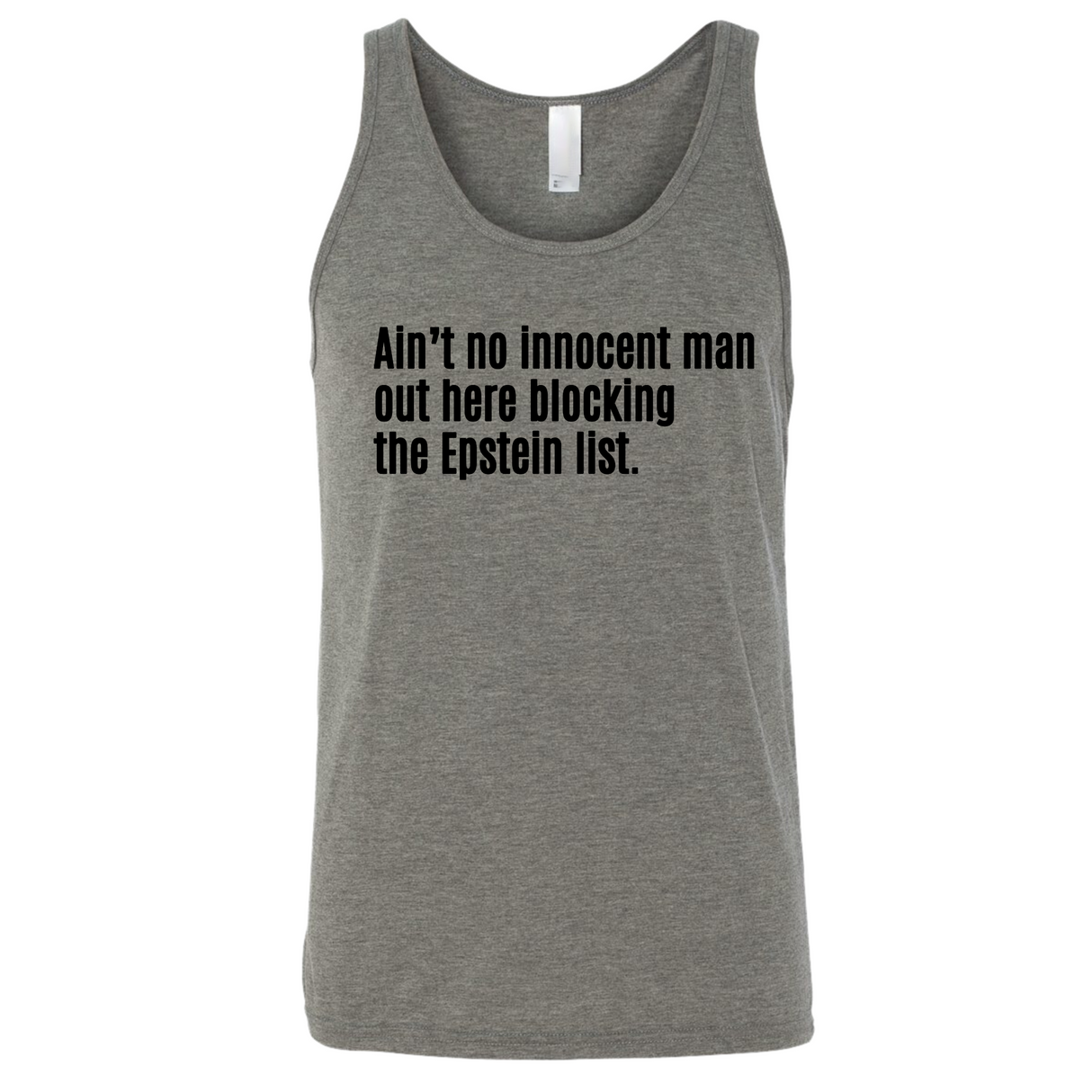 Ain’t No Innocent Man Out Here Blocking the Epstein List Unisex Tank Top-T-Shirt-The Original God Ain't Petty But I Am