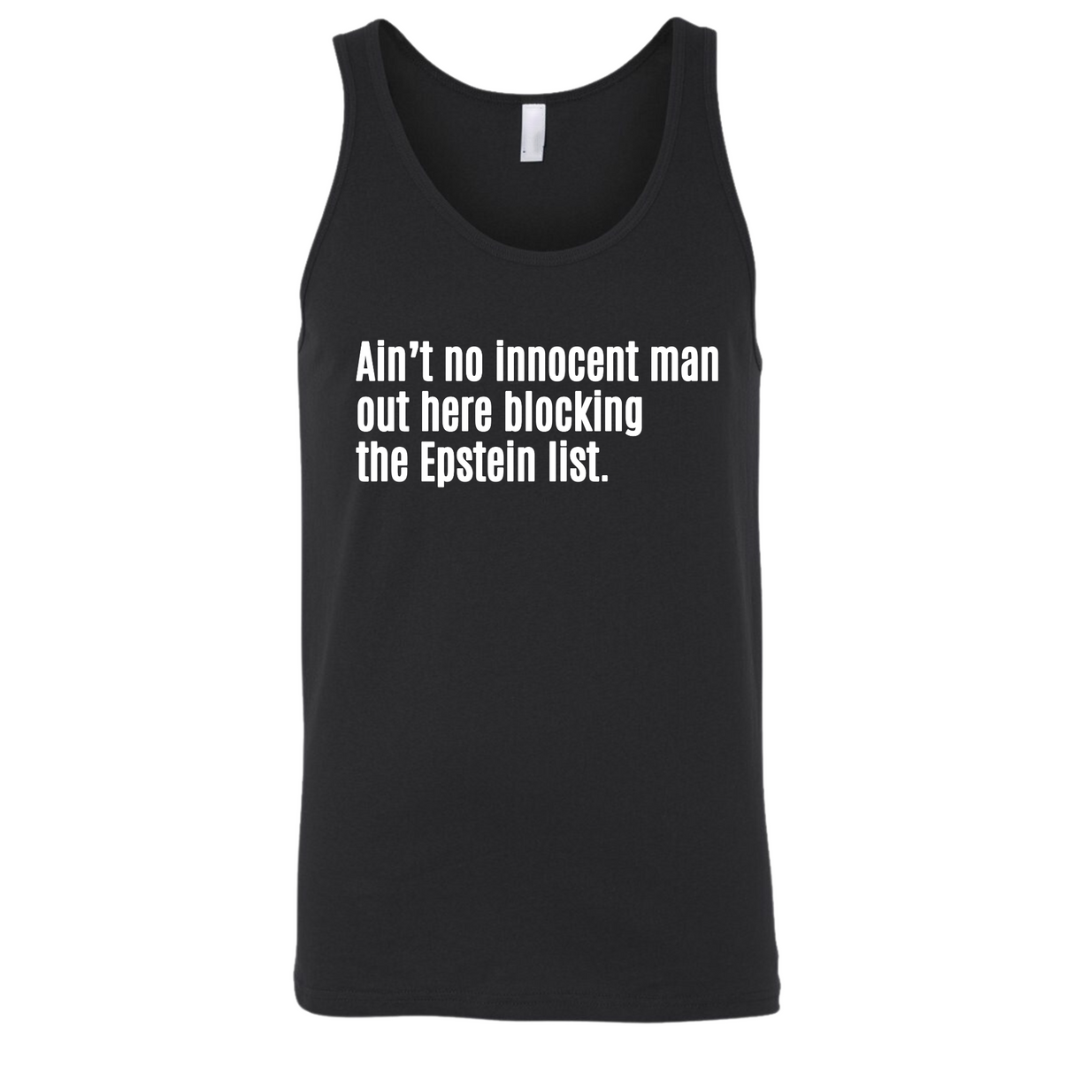Ain’t No Innocent Man Out Here Blocking the Epstein List Unisex Tank Top-T-Shirt-The Original God Ain't Petty But I Am
