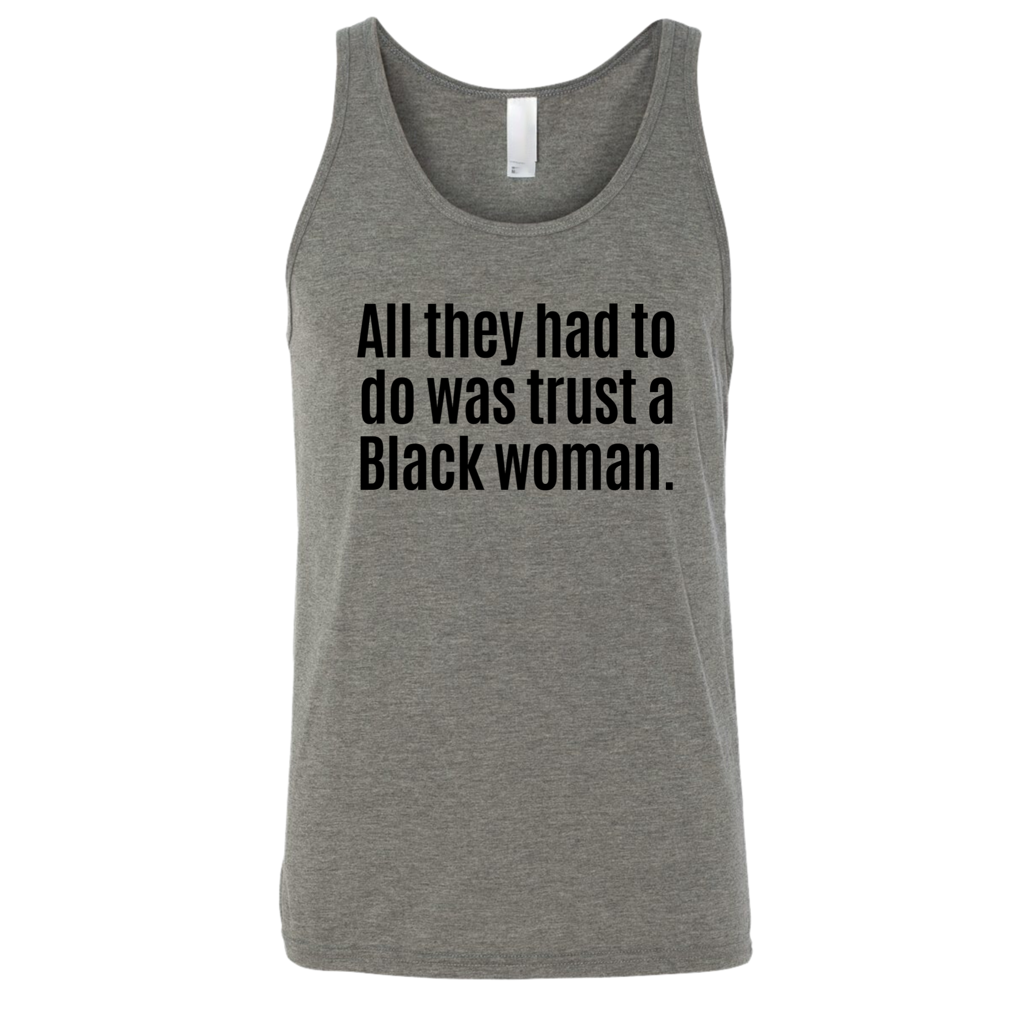 All They Had to Do Was Trust a Black Woman Unisex Tank Top-T-Shirt-The Original God Ain't Petty But I Am