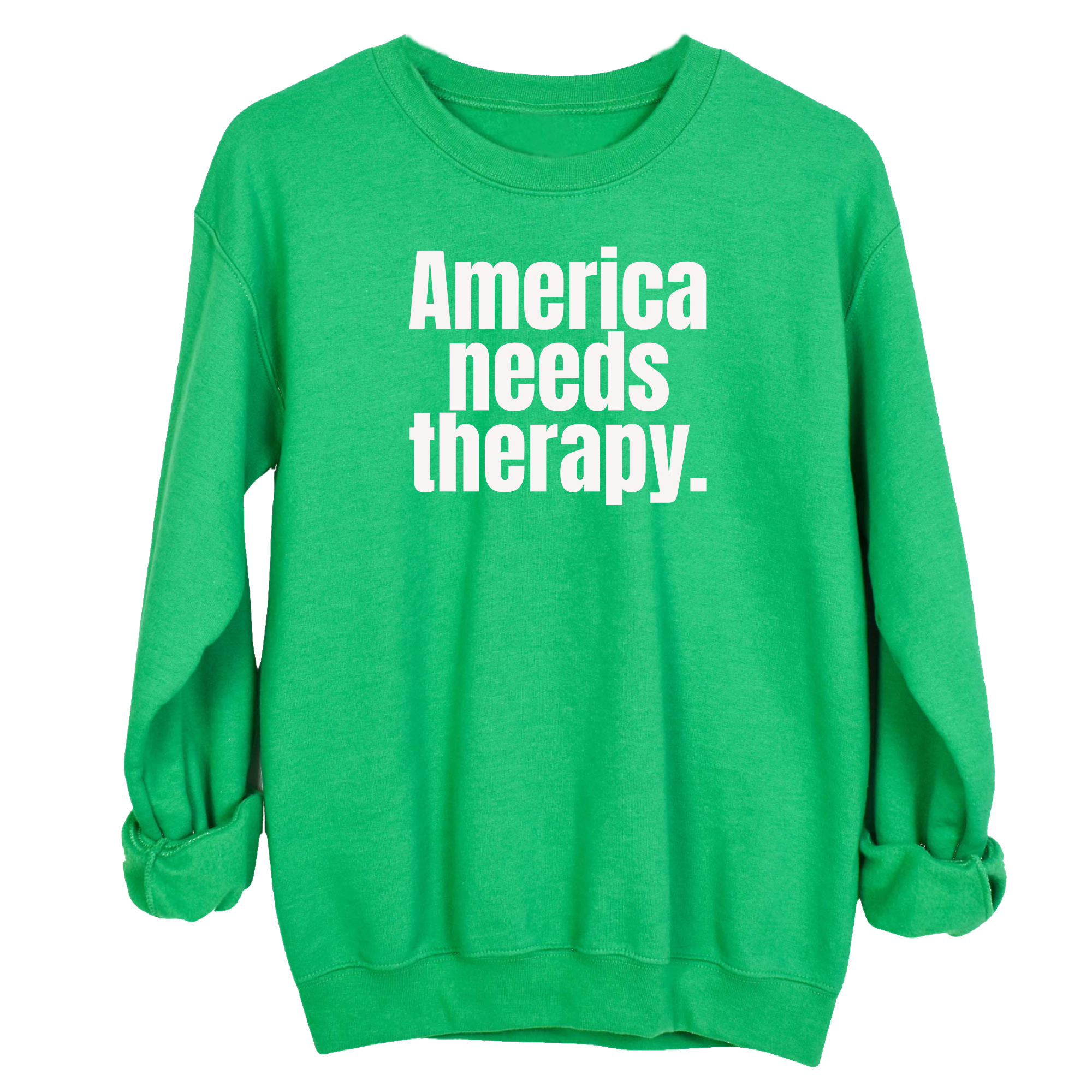 America Needs Therapy Unisex Sweatshirt-Sweatshirt-The Original God Ain't Petty But I Am