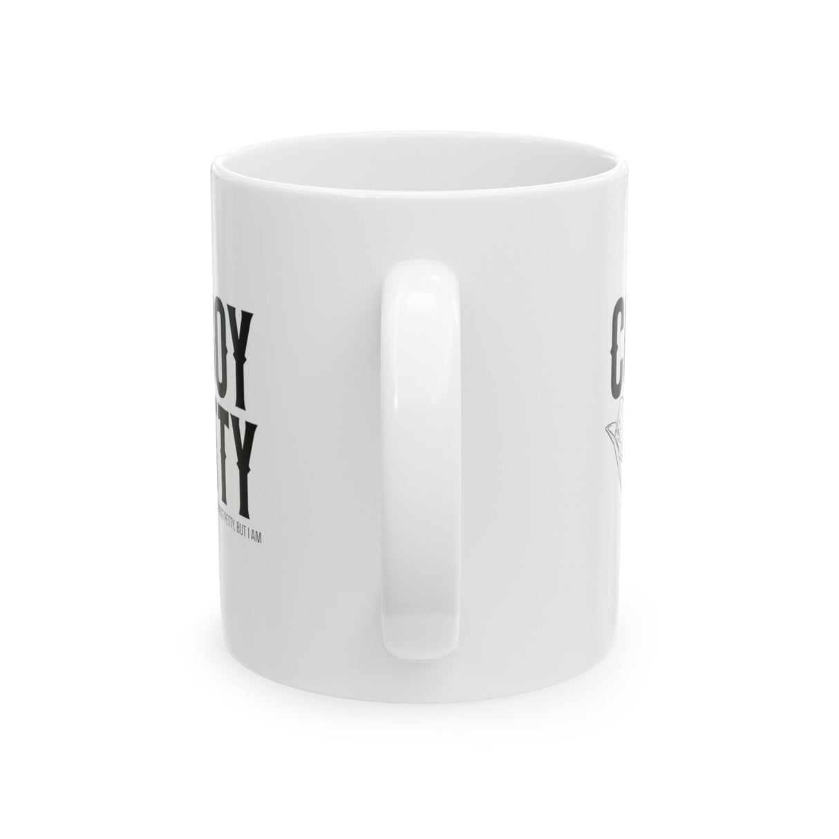 Cowboy Petty Mug 11oz (White & Black)-Mug-The Original God Ain't Petty But I Am