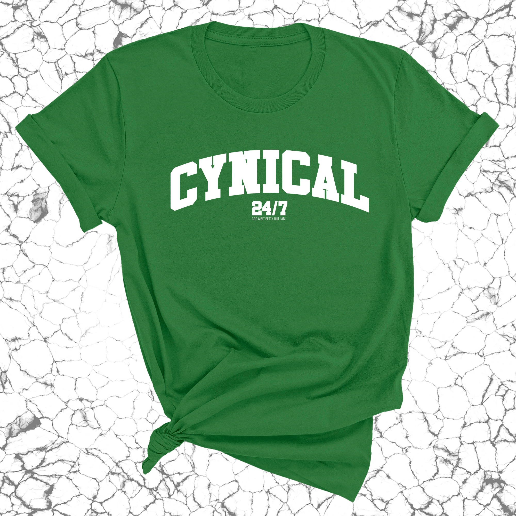Cynical 24/7 Unisex Tee-T-Shirt-The Original God Ain't Petty But I Am
