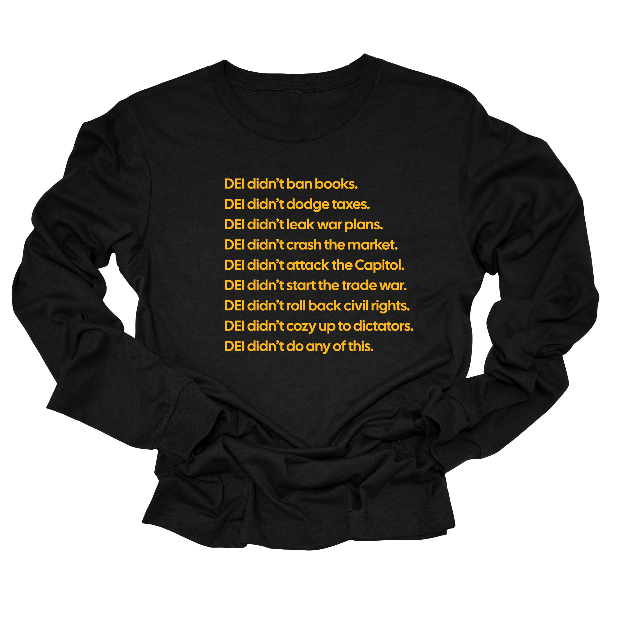 DEI Didn’t Do Any of This Long Sleeved Unisex Tee-Long Sleeved T-Shirt-The Original God Ain't Petty But I Am