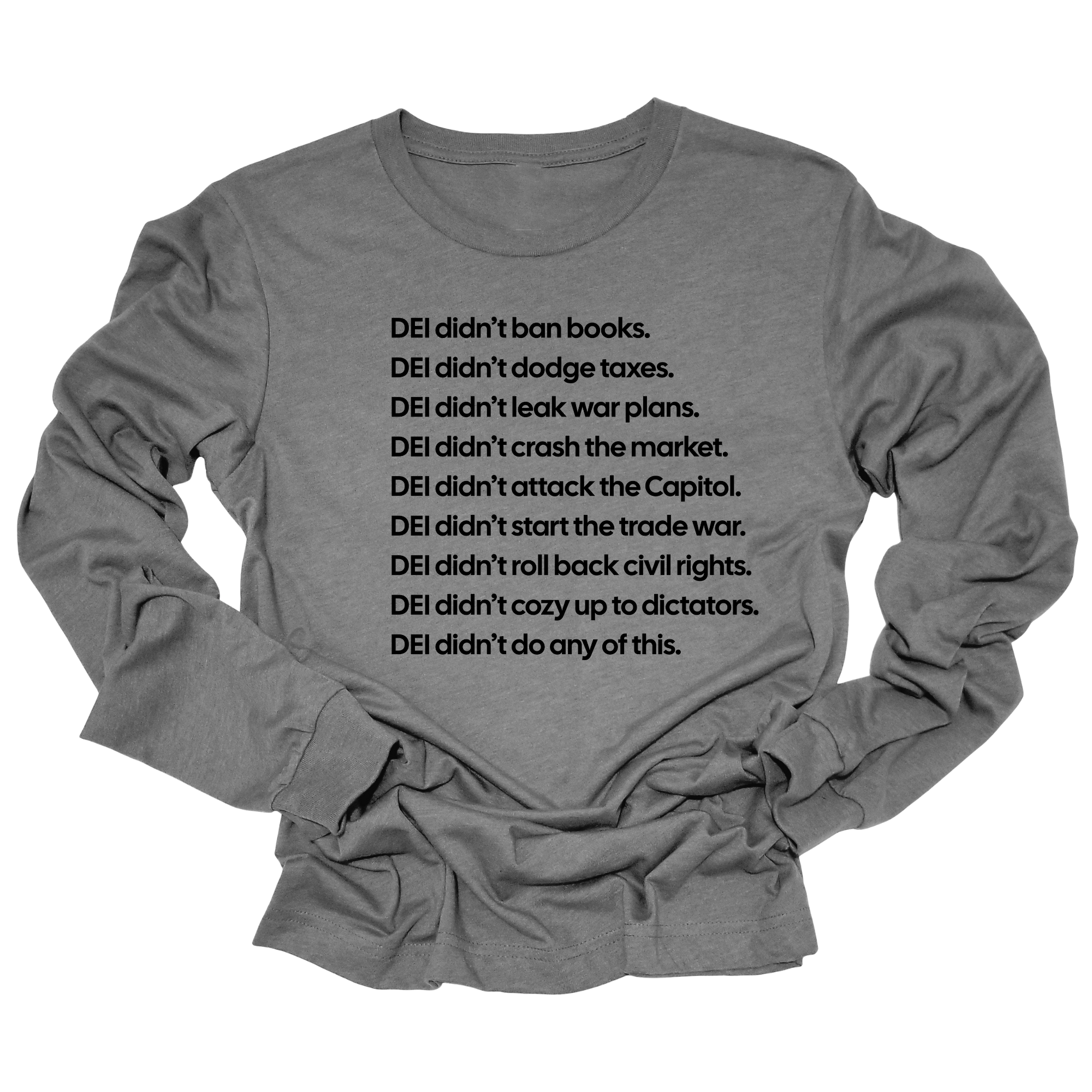 DEI Didn’t Do Any of This Long Sleeved Unisex Tee-Long Sleeved T-Shirt-The Original God Ain't Petty But I Am