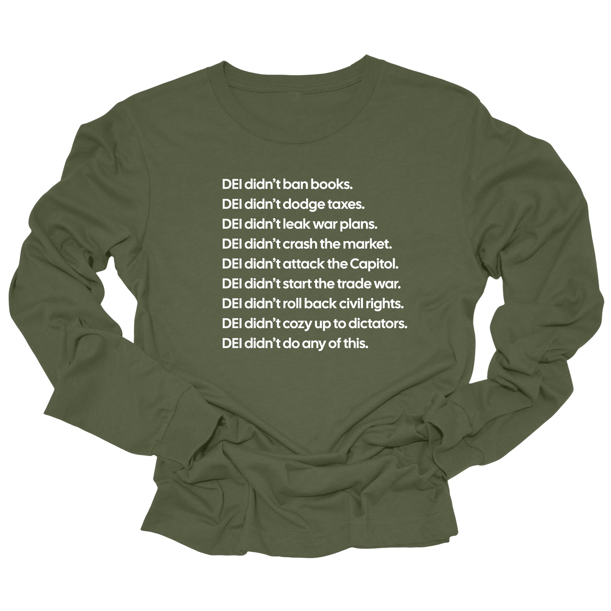 DEI Didn’t Do Any of This Long Sleeved Unisex Tee-Long Sleeved T-Shirt-The Original God Ain't Petty But I Am