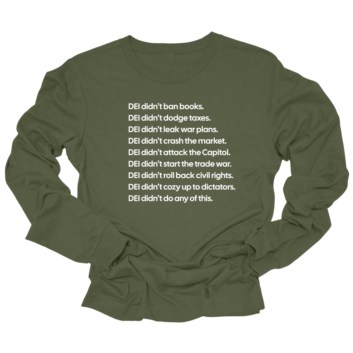 DEI Didn’t Do Any of This Long Sleeved Unisex Tee-Long Sleeved T-Shirt-The Original God Ain't Petty But I Am