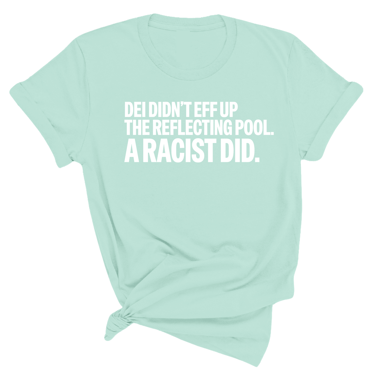 DEI didn't eff up the reflecting pool. A RACIST DID Unisex Tee-T-Shirt-The Original God Ain't Petty But I Am