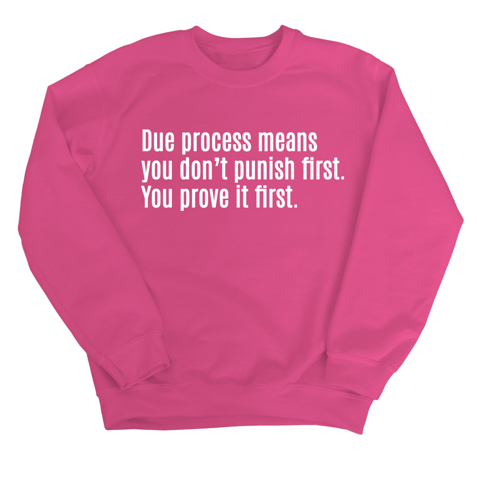 Due process means you don’t punish first. You prove it first Unisex Sweatshirt-Sweatshirt-The Original God Ain't Petty But I Am