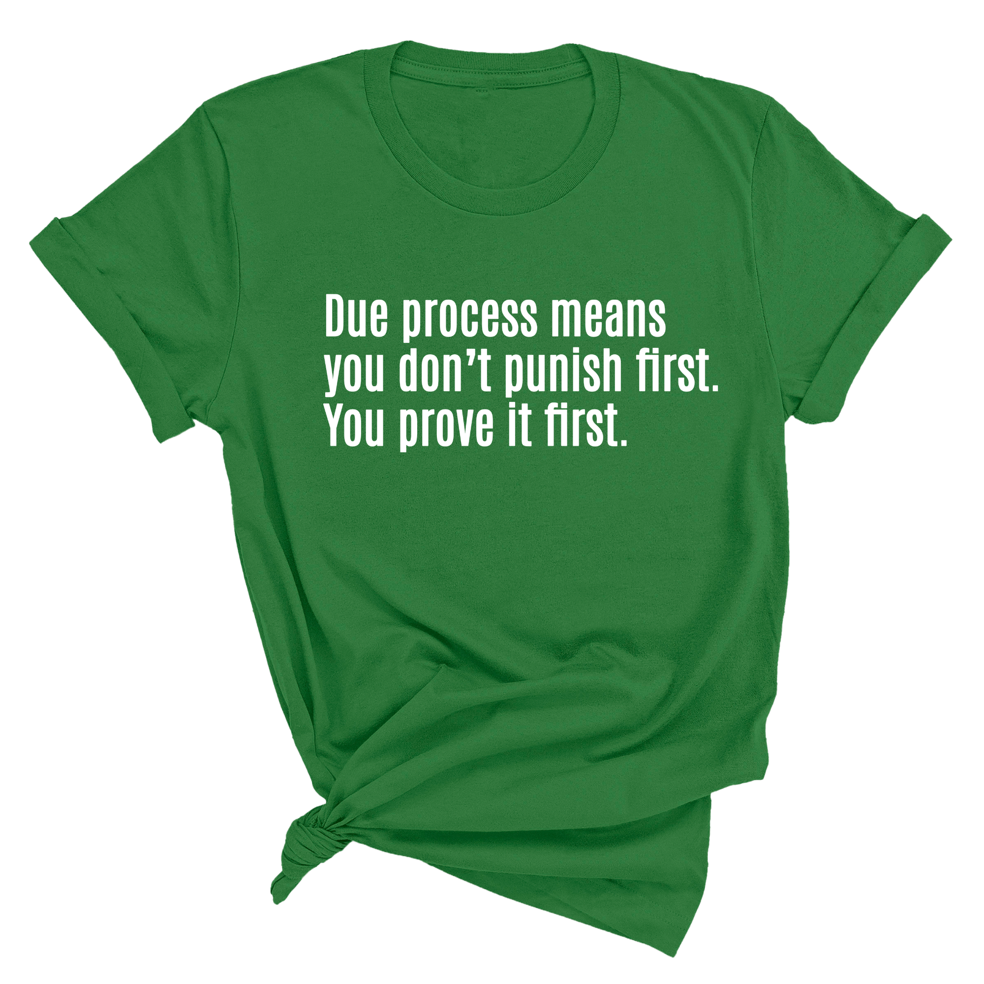 Due process means you don’t punish first. You prove it first Unisex Tee-T-Shirt-The Original God Ain't Petty But I Am