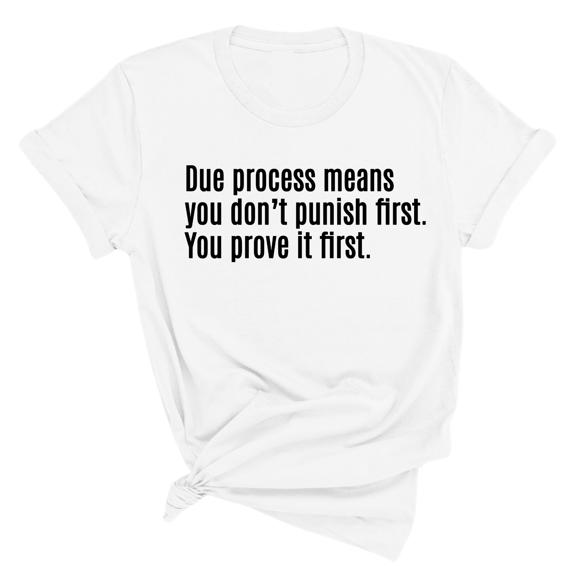 Due process means you don’t punish first. You prove it first Unisex Tee-T-Shirt-The Original God Ain't Petty But I Am