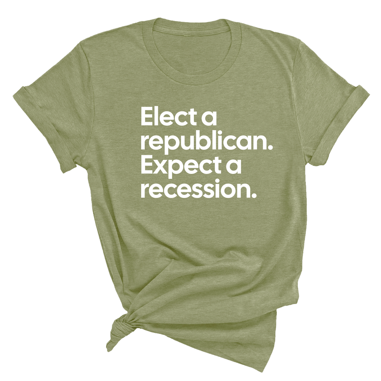 Elect a Republican. Expect a Recession Unisex Tee-T-Shirt-The Original God Ain't Petty But I Am