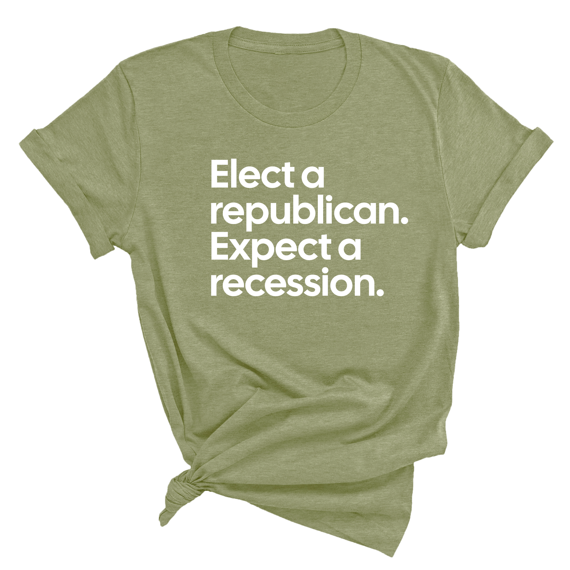 Elect a Republican. Expect a Recession Unisex Tee-T-Shirt-The Original God Ain't Petty But I Am