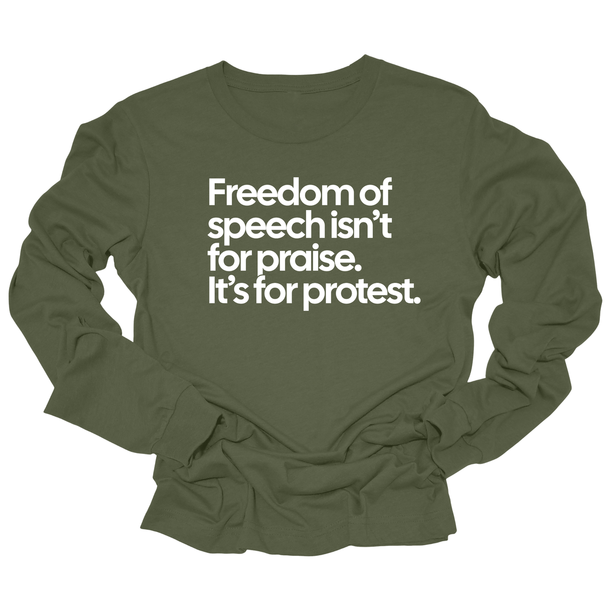 Freedom of Speech Isn’t for Praise. It’s for Protest Unisex Long Sleeved Tee-Long Sleeved T-Shirt-The Original God Ain't Petty But I Am