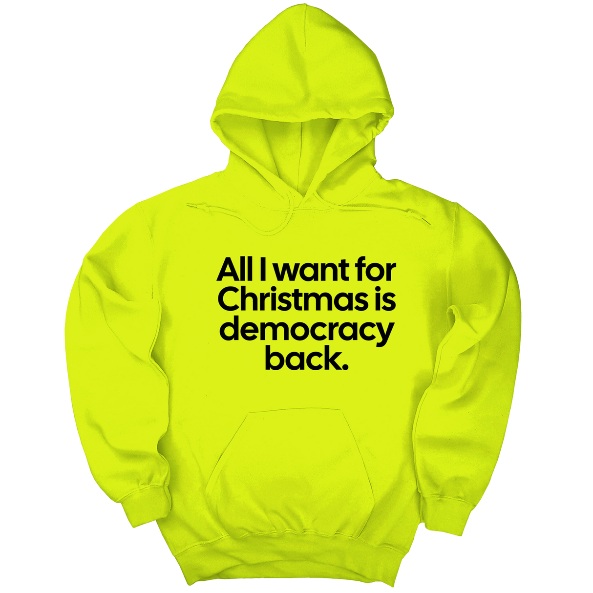 *HOODIE* All I Want for Christmas Is Democracy Back Unisex Hoodie-Hoodie-The Original God Ain't Petty But I Am