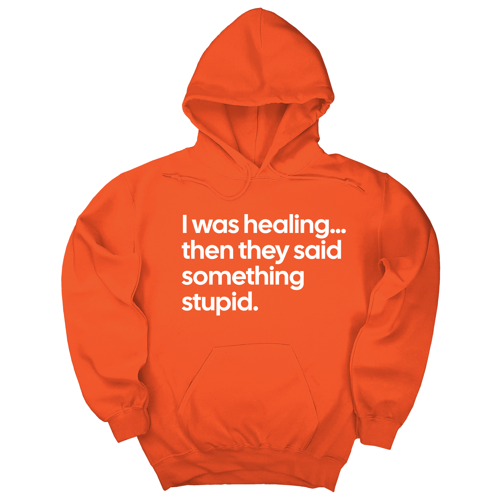 *HOODIE* I Was Healing. Then They Said Something Stupid Unisex Hoodie-Hoodie-The Original God Ain't Petty But I Am