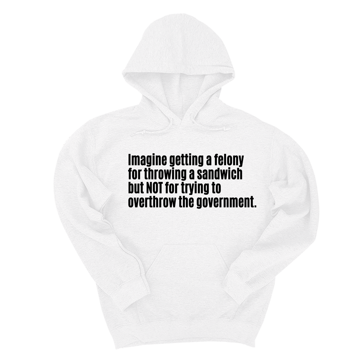 *HOODIE* Imagine Getting a Felony for Throwing a Sandwich but Not for Trying to Overthrow the Government Unisex Hoodie-Hoodie-The Original God Ain't Petty But I Am