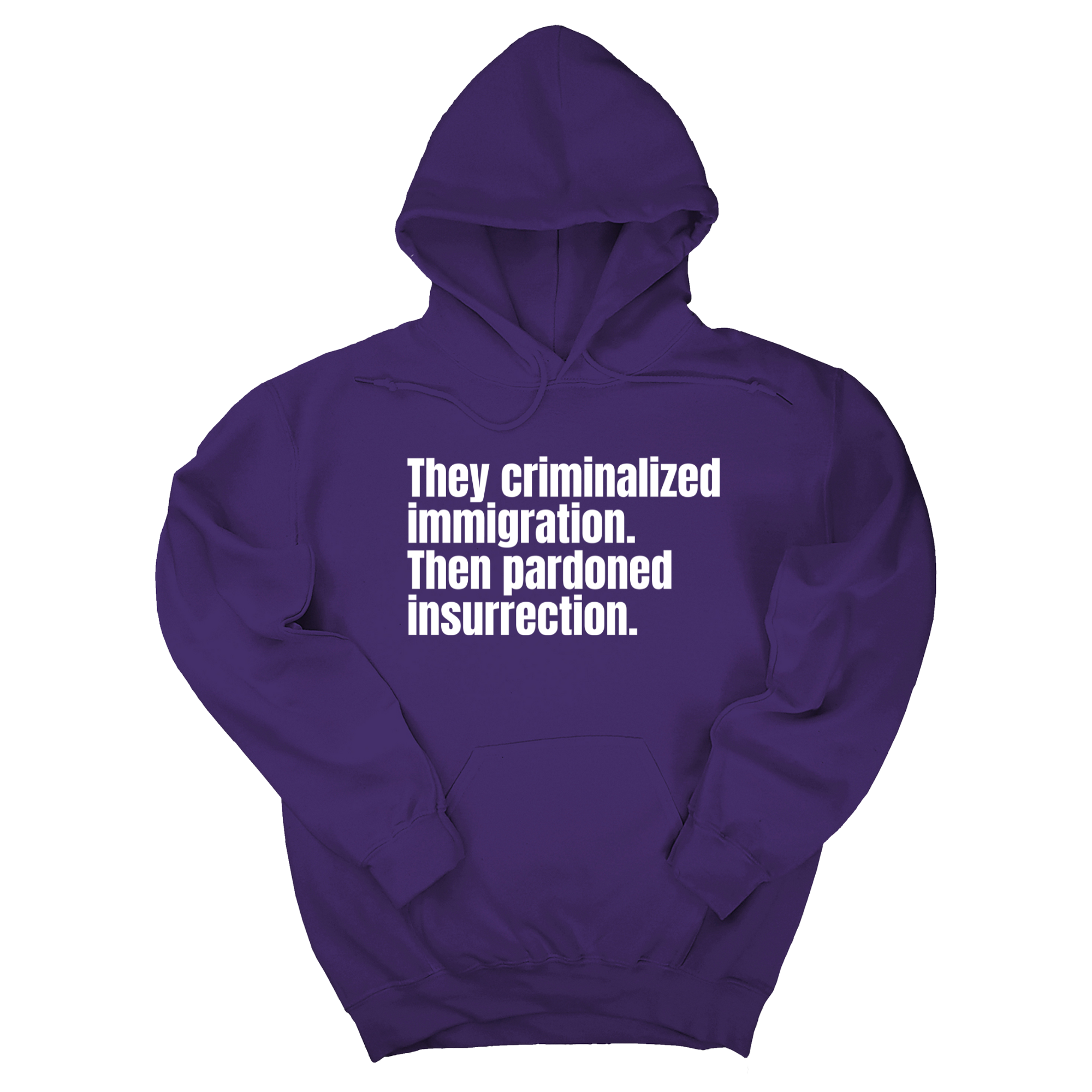 *HOODIE* They Criminalized Immigration. Then Pardoned Insurrection Unisex Hoodie-Hoodie-The Original God Ain't Petty But I Am