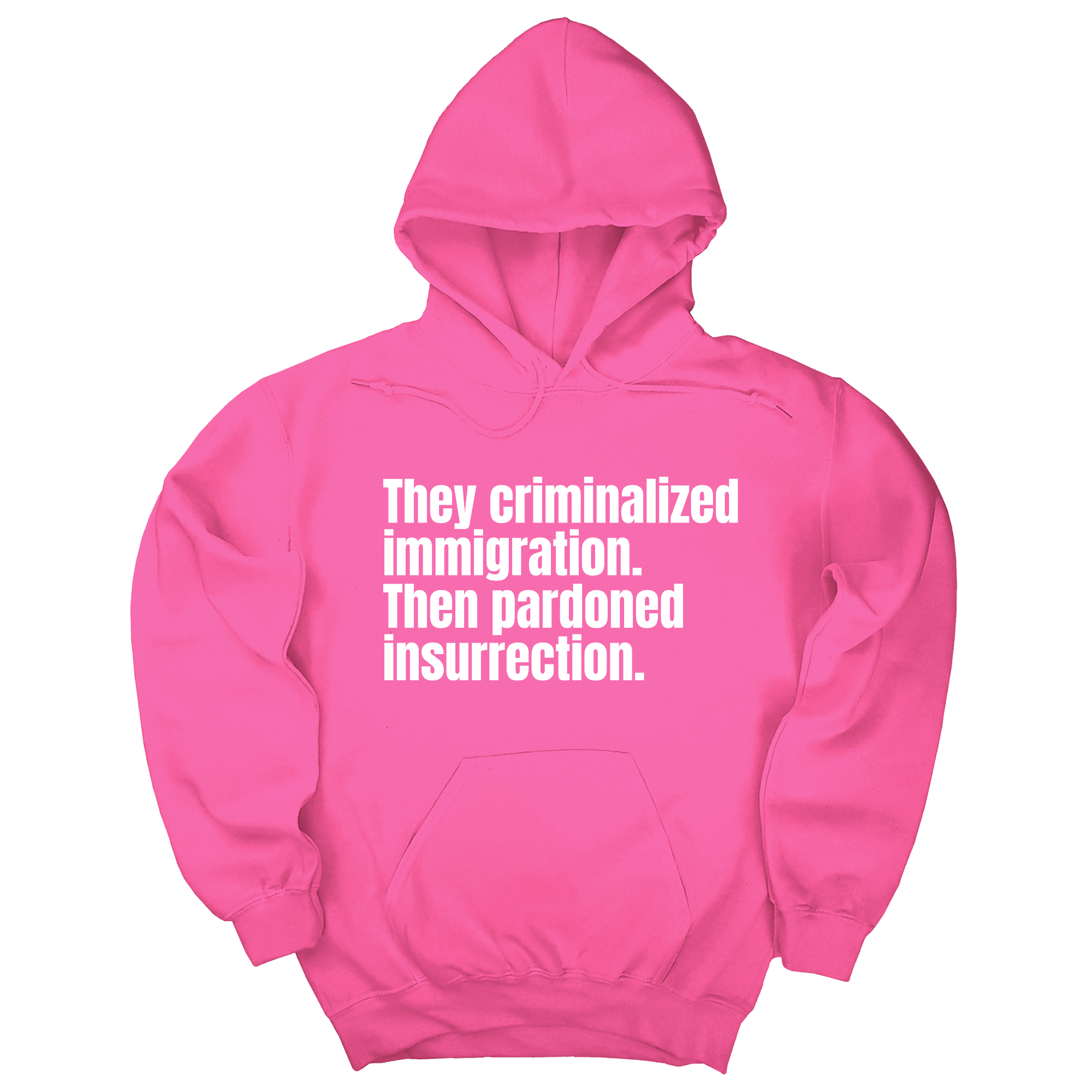 *HOODIE* They Criminalized Immigration. Then Pardoned Insurrection Unisex Hoodie-Hoodie-The Original God Ain't Petty But I Am