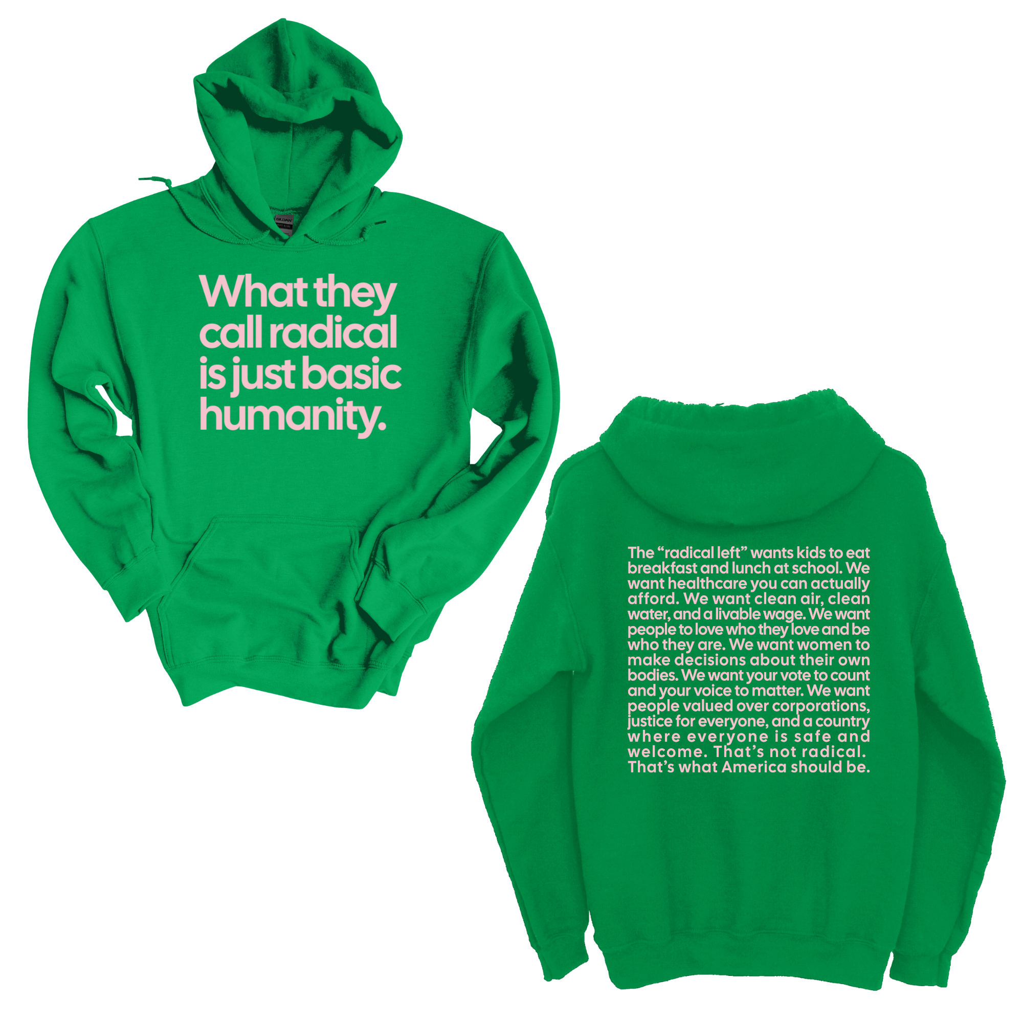 *HOODIE* What They Call Radical Is Just Basic Humanity Unisex Hoodie (Front and Back Design Print)-Hoodie-The Original God Ain't Petty But I Am