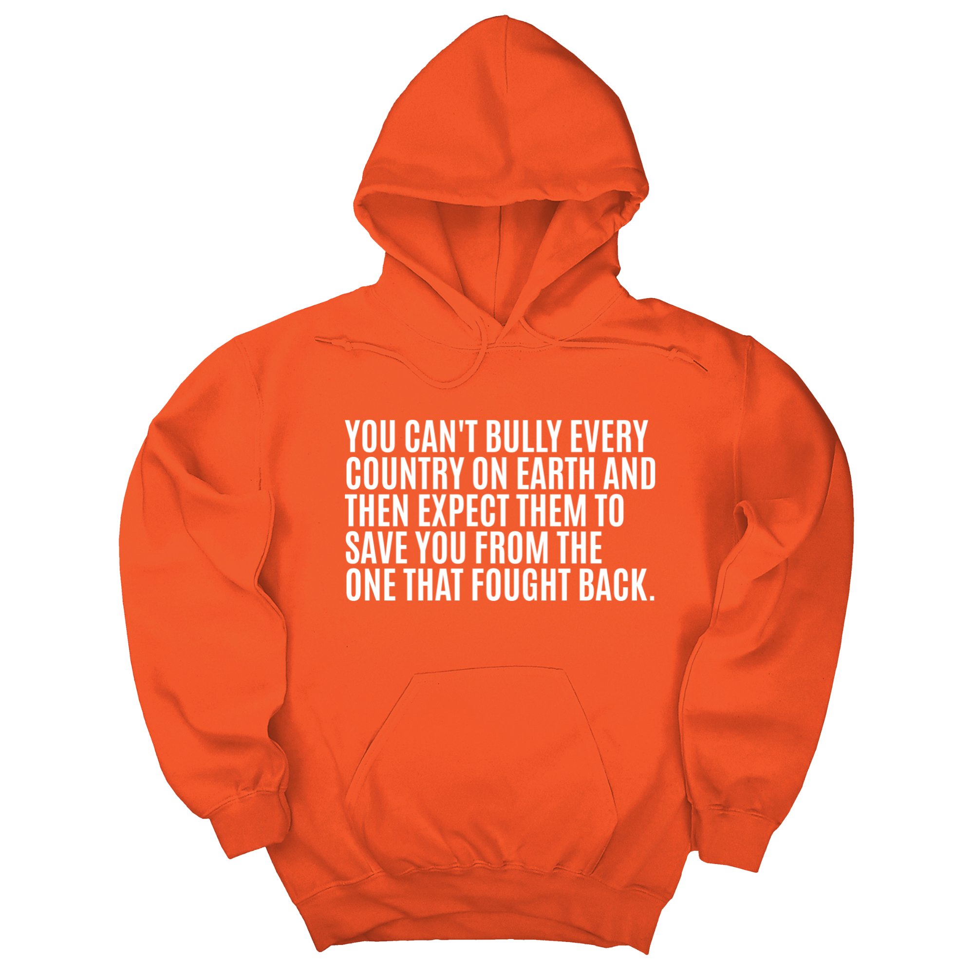 *HOODIE* You can't bully every country on earth and then expect them to save you form the one that fought back Unisex Hoodie (Copy)-Hoodie-The Original God Ain't Petty But I Am