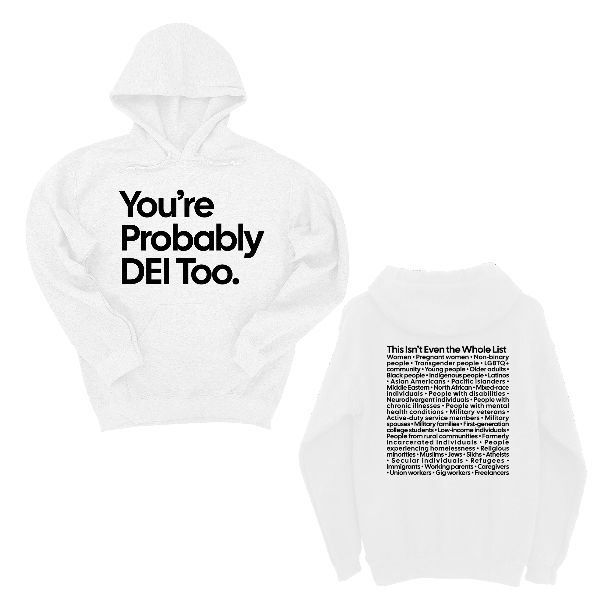 *HOODIE* You're Probably DEI Too Unisex Hoodie (Front and Back Design Print)-Hoodie-The Original God Ain't Petty But I Am