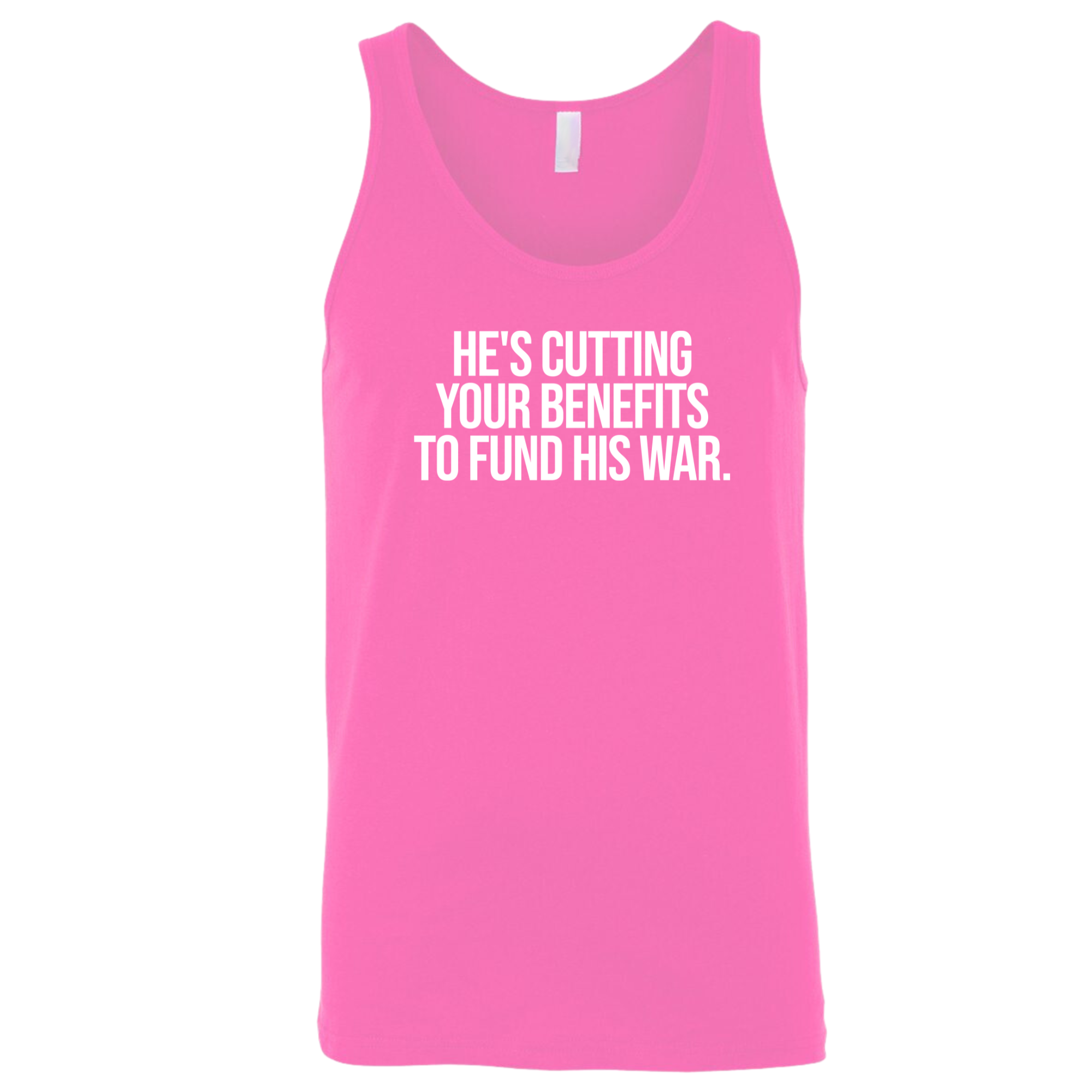He's cutting your benefits to fund his war Unisex Tank Top-T-Shirt-The Original God Ain't Petty But I Am