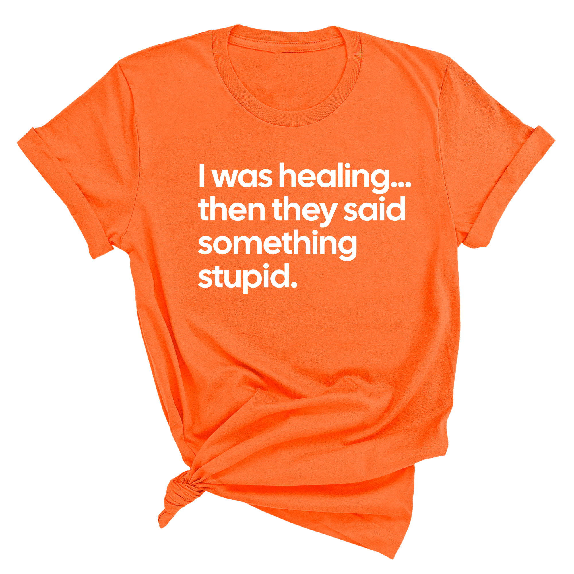 I Was Healing. Then They Said Something Stupid Unisex Tee-T-Shirt-The Original God Ain't Petty But I Am