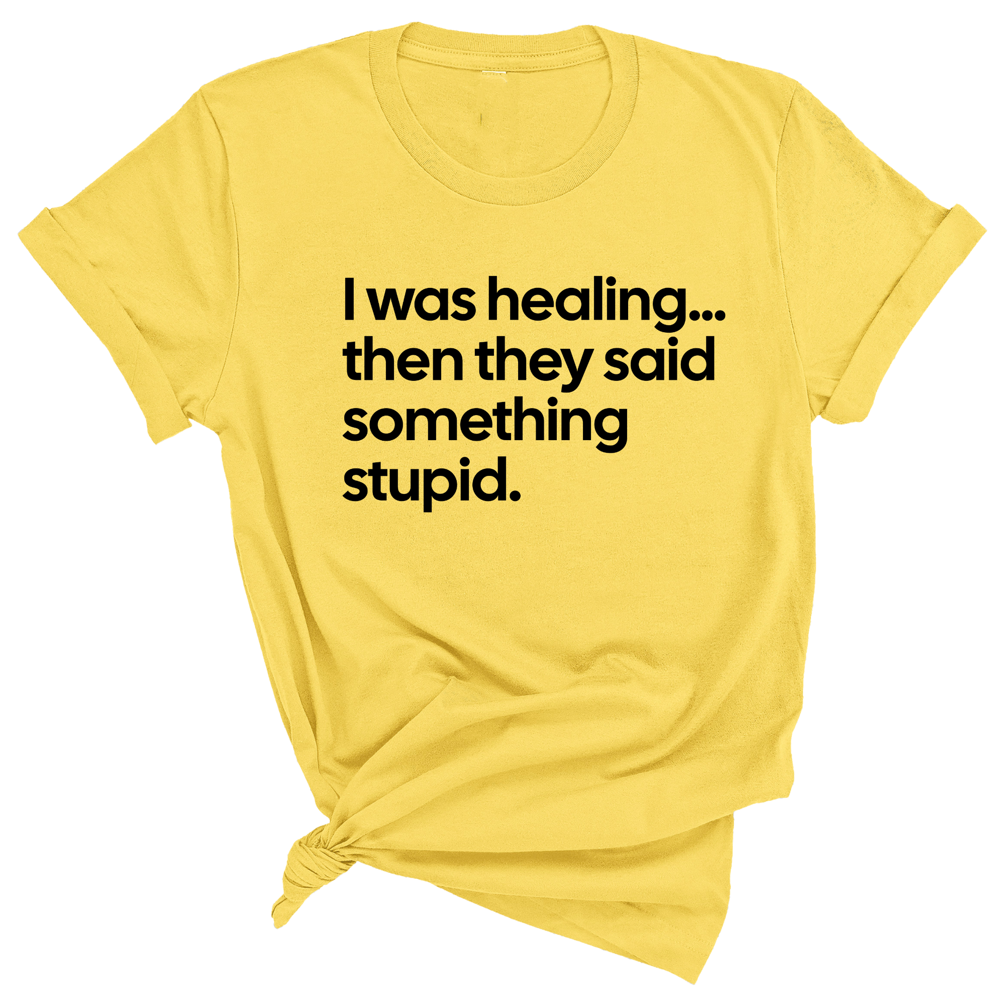 I Was Healing. Then They Said Something Stupid Unisex Tee-T-Shirt-The Original God Ain't Petty But I Am