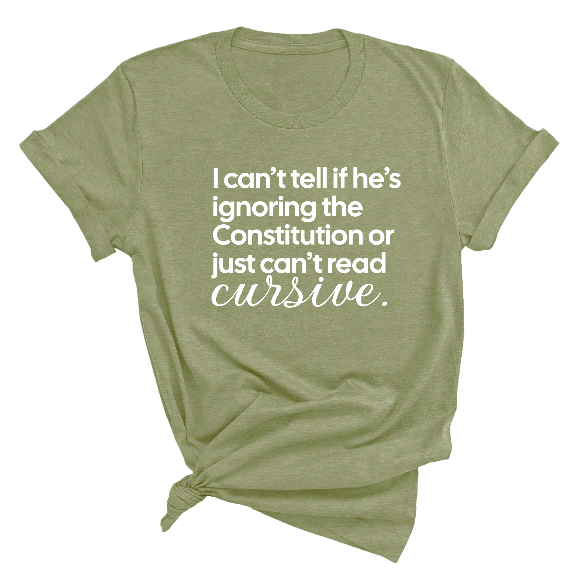 I can't tell if he's ignoring the Constitution or just can't read cursive Unisex Tee-T-Shirt-The Original God Ain't Petty But I Am