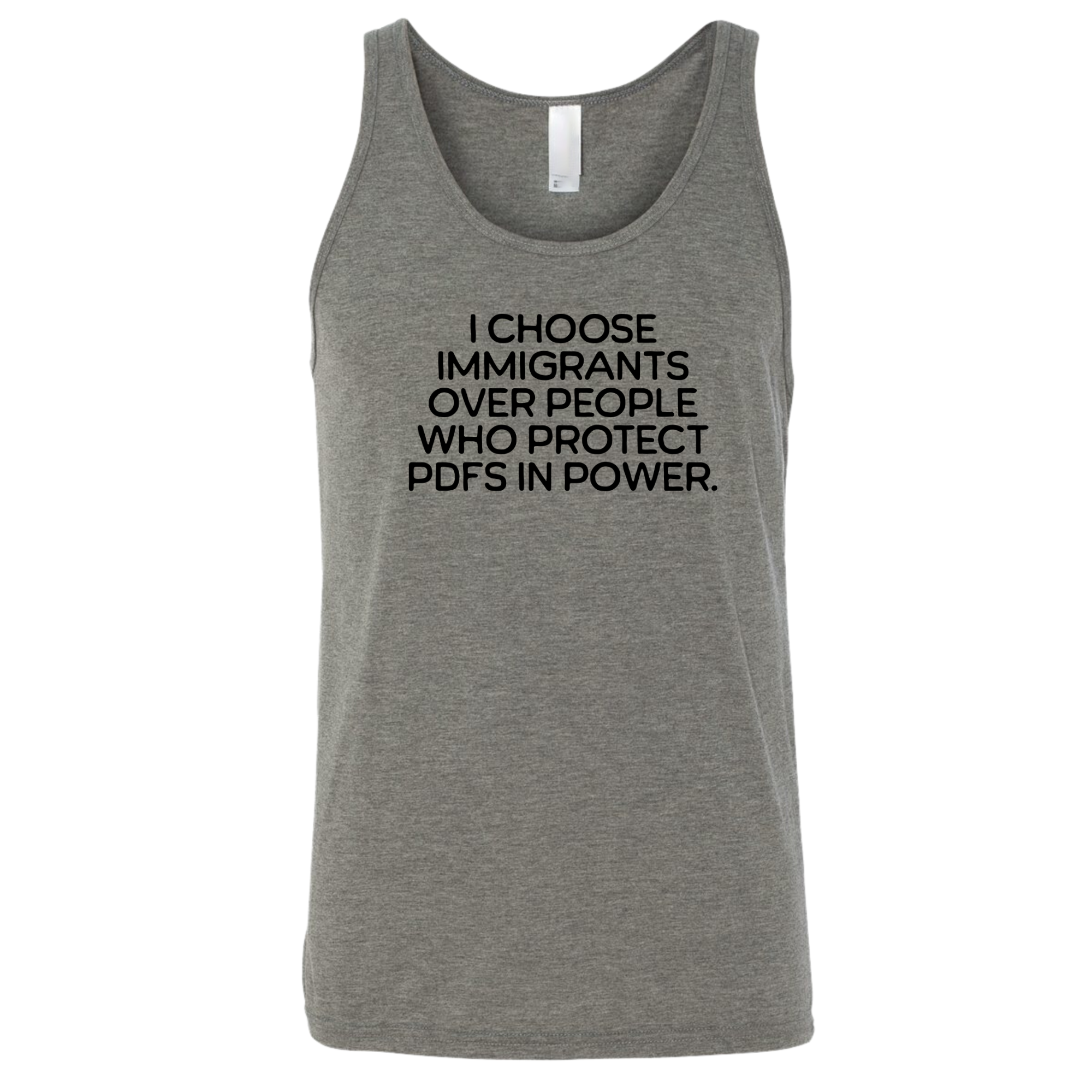 I choose Immigrants over people who protect PDF's in power Unisex Tank Top-T-Shirt-The Original God Ain't Petty But I Am