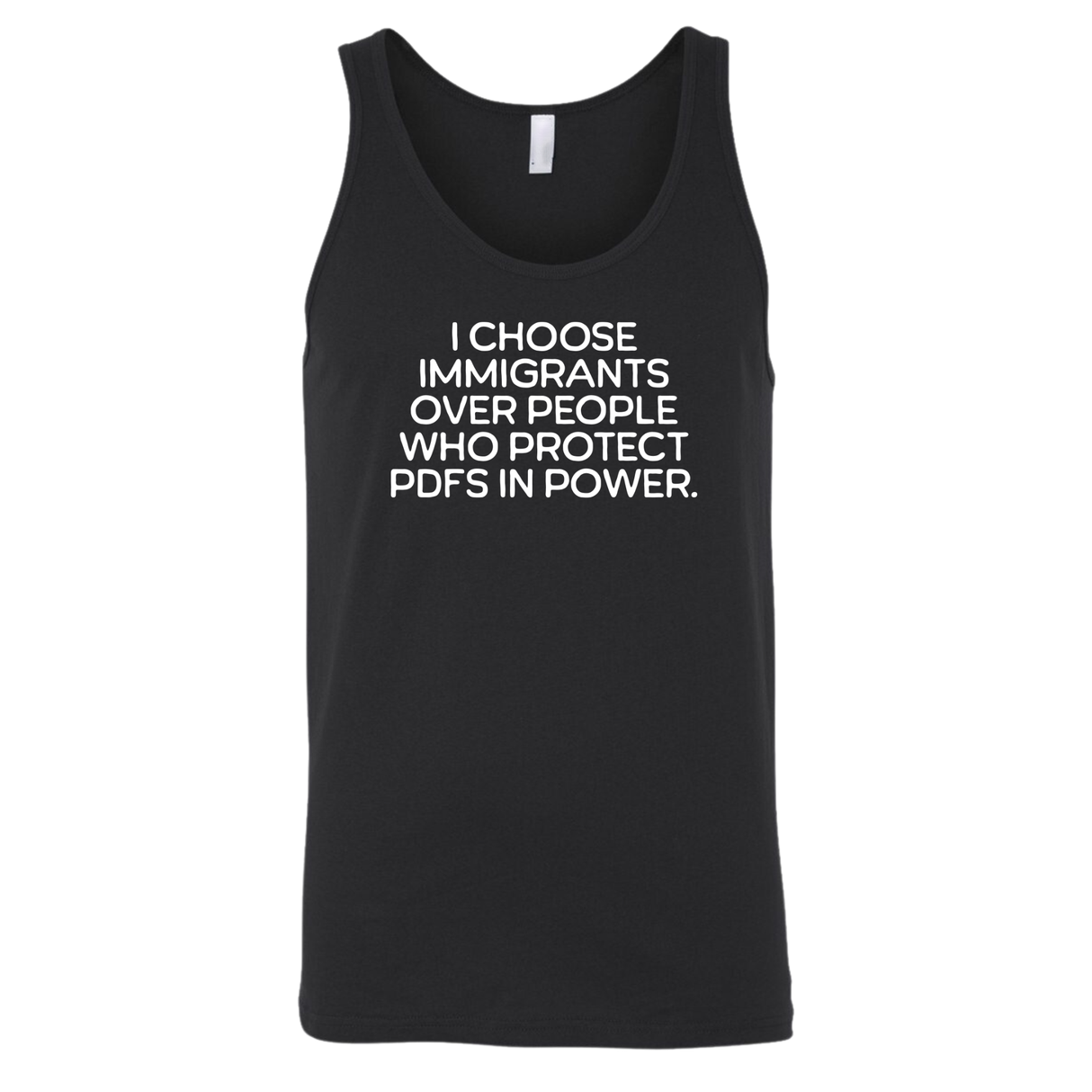 I choose Immigrants over people who protect PDF's in power Unisex Tank Top-T-Shirt-The Original God Ain't Petty But I Am