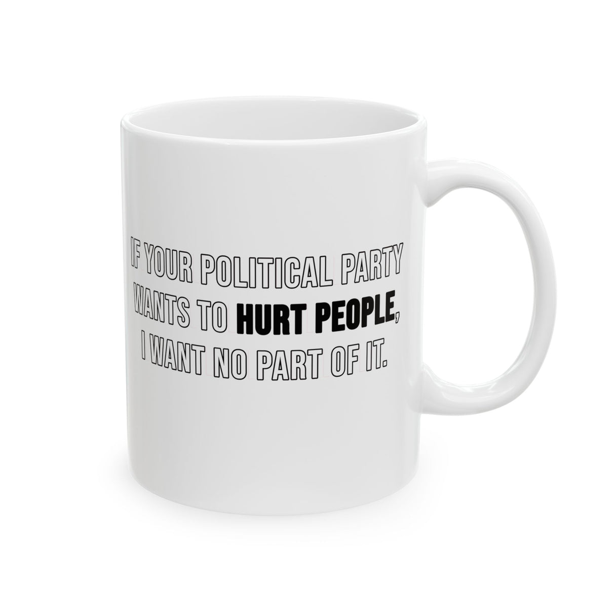 If Your Political Party Wants to Hurt People, I Want No Part of It Mug 11oz (White & Black)-Mug-The Original God Ain't Petty But I Am