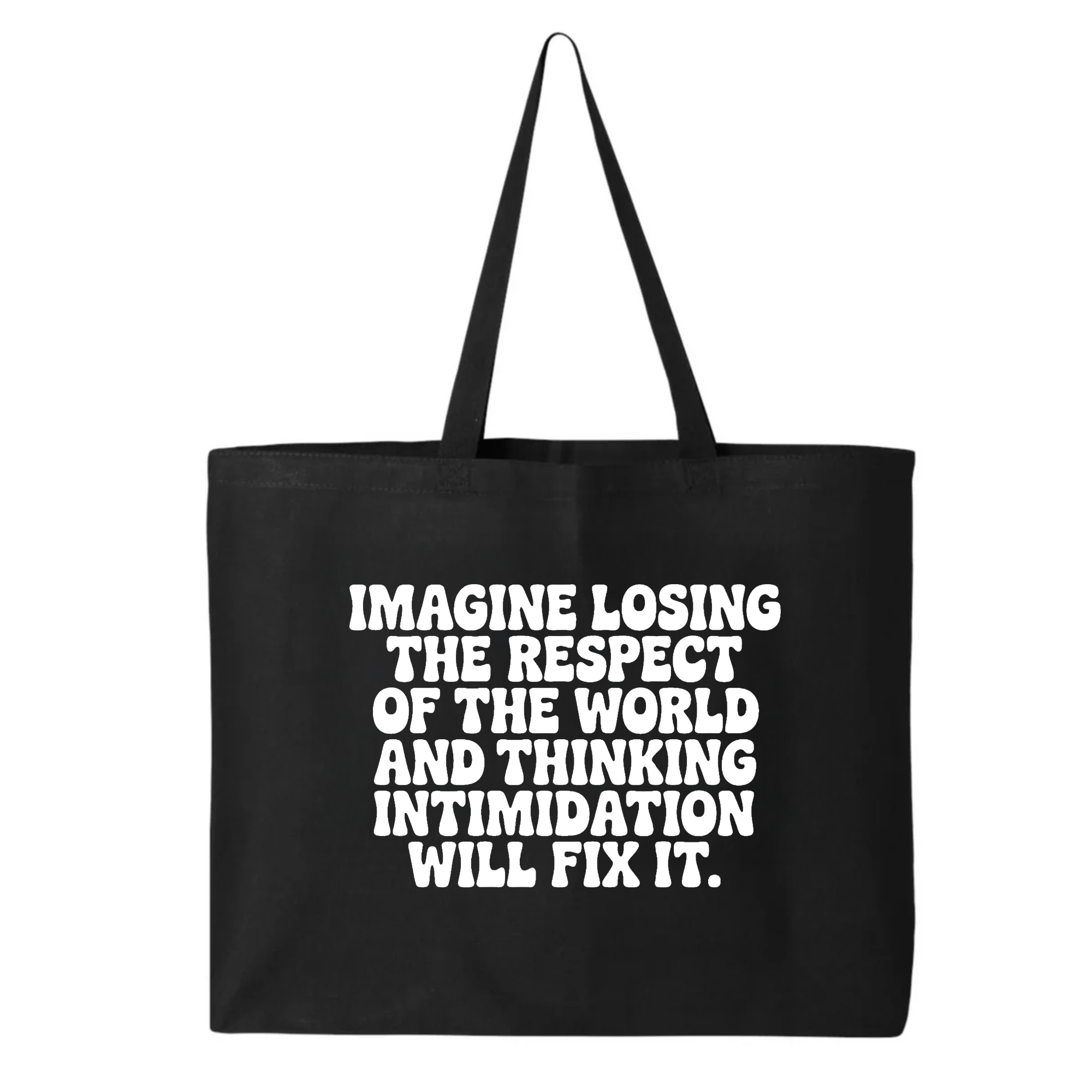 Imagine losing the respect of the world and thinking intimidation will fix it Tote bag-Tote Bag-The Original God Ain't Petty But I Am