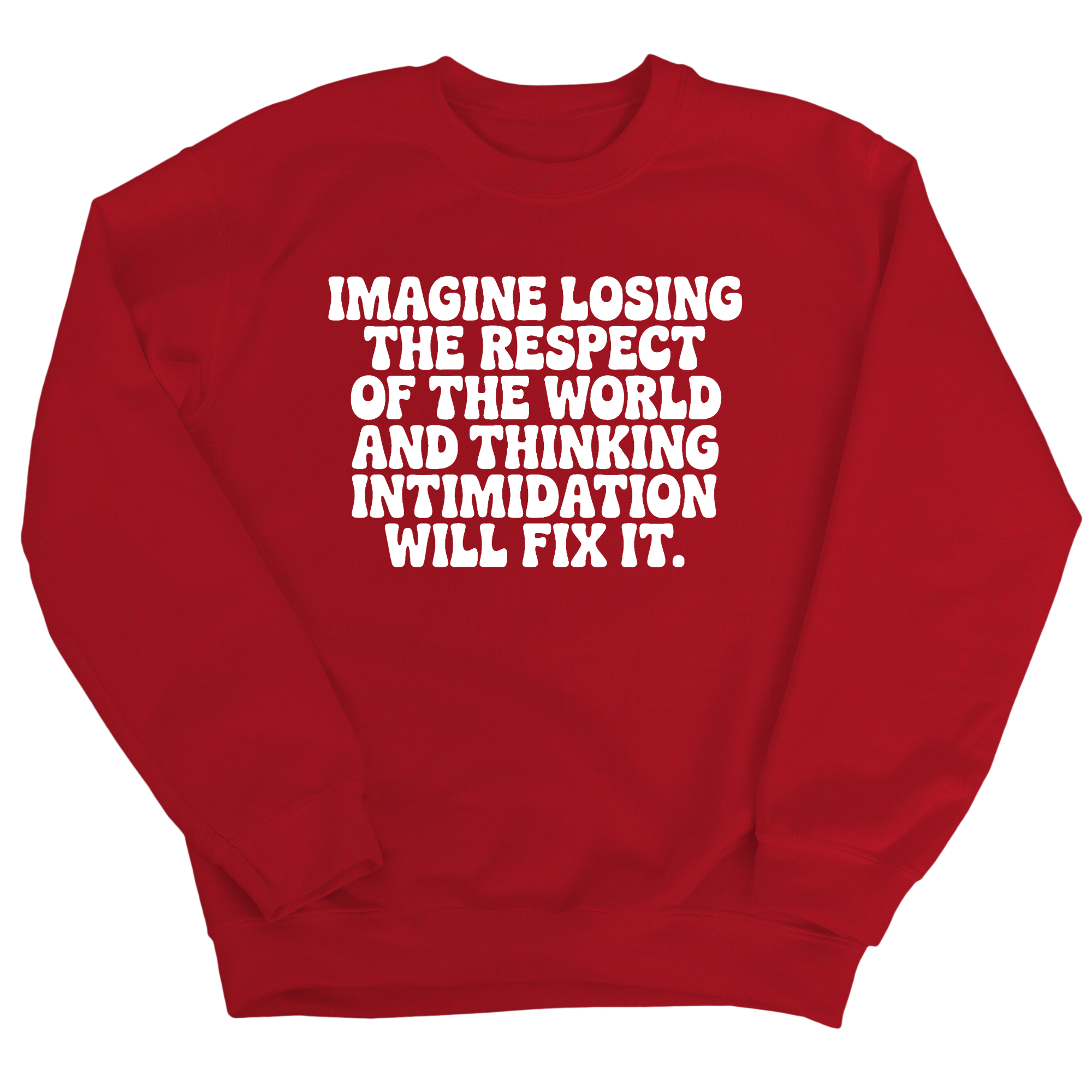Imagine losing the respect of the world and thinking intimidation will fix it Unisex Sweatshirt-Sweatshirt-The Original God Ain't Petty But I Am