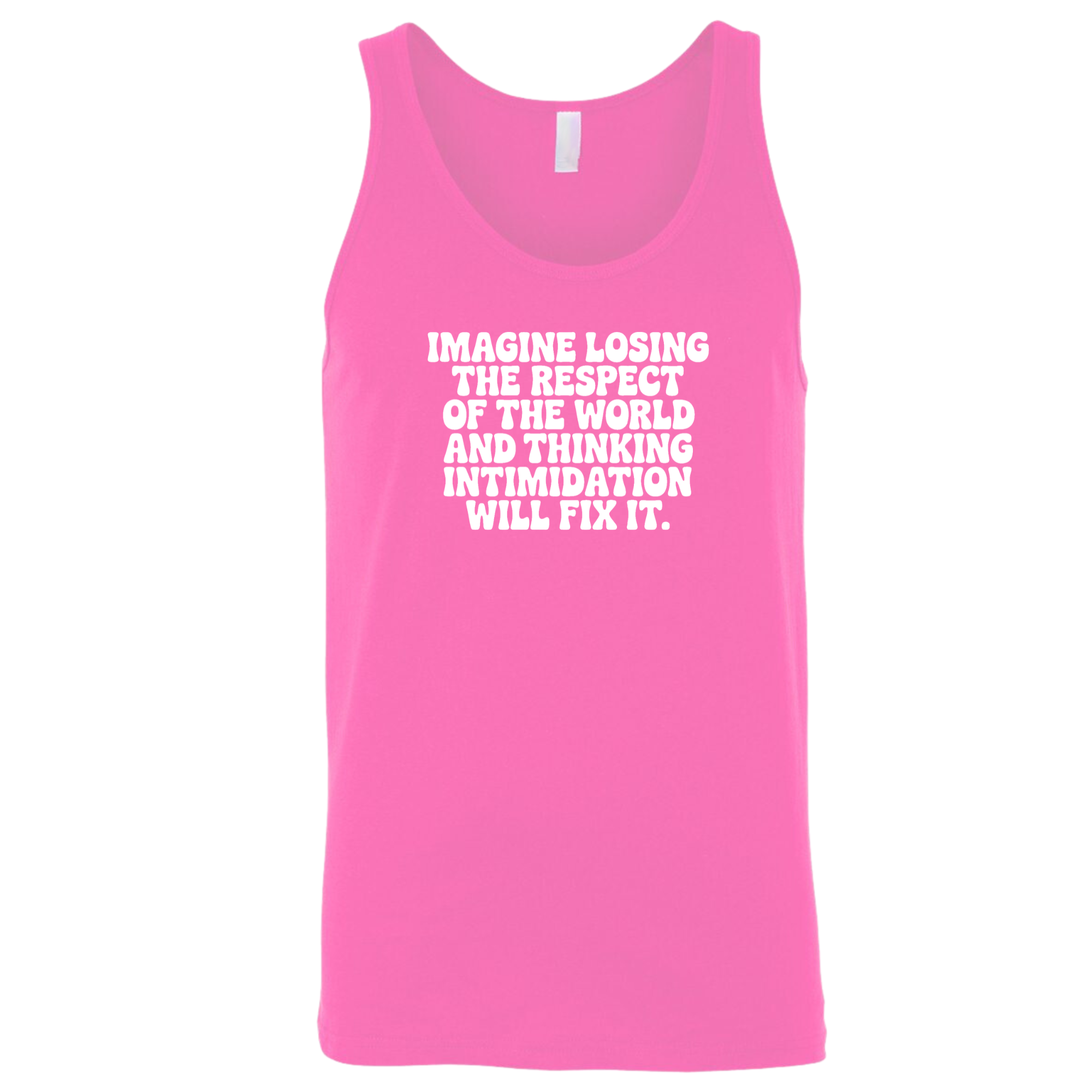 Imagine losing the respect of the world and thinking intimidation will fix it Unisex Tank Top-T-Shirt-The Original God Ain't Petty But I Am