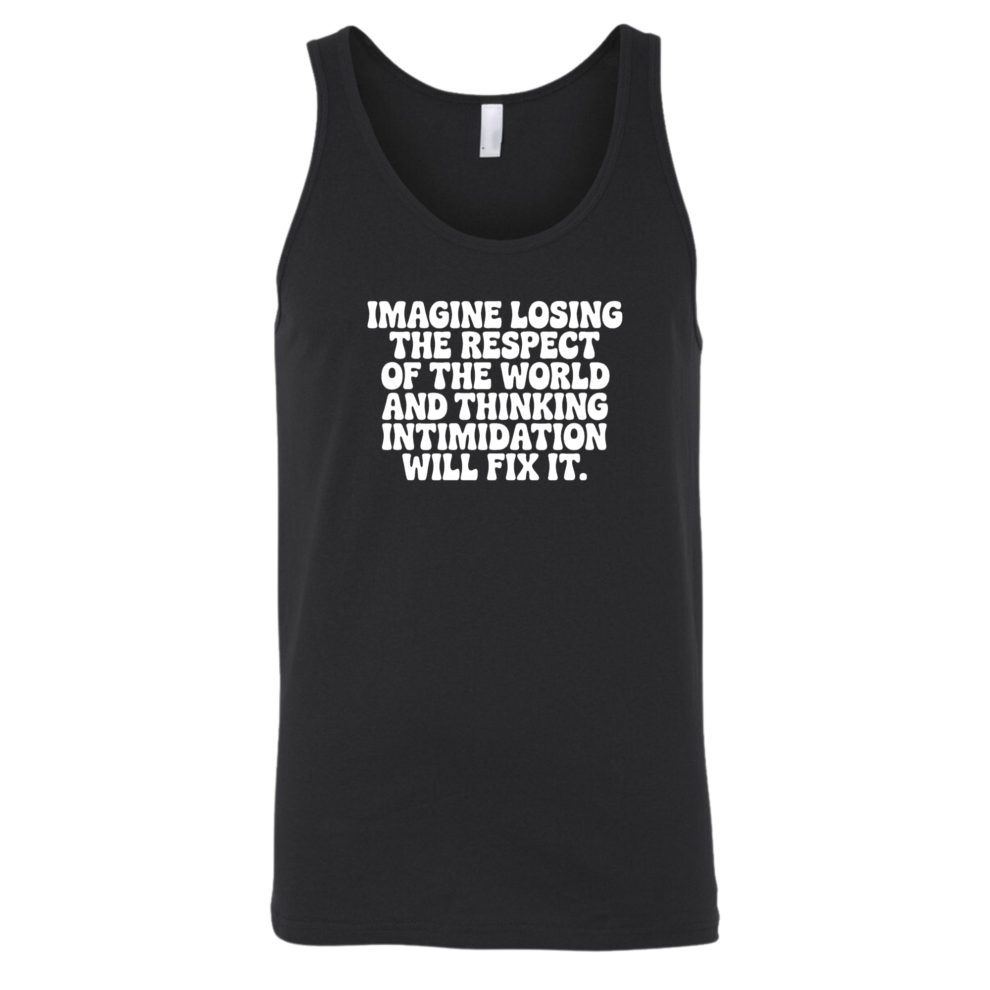 Imagine losing the respect of the world and thinking intimidation will fix it Unisex Tank Top-T-Shirt-The Original God Ain't Petty But I Am