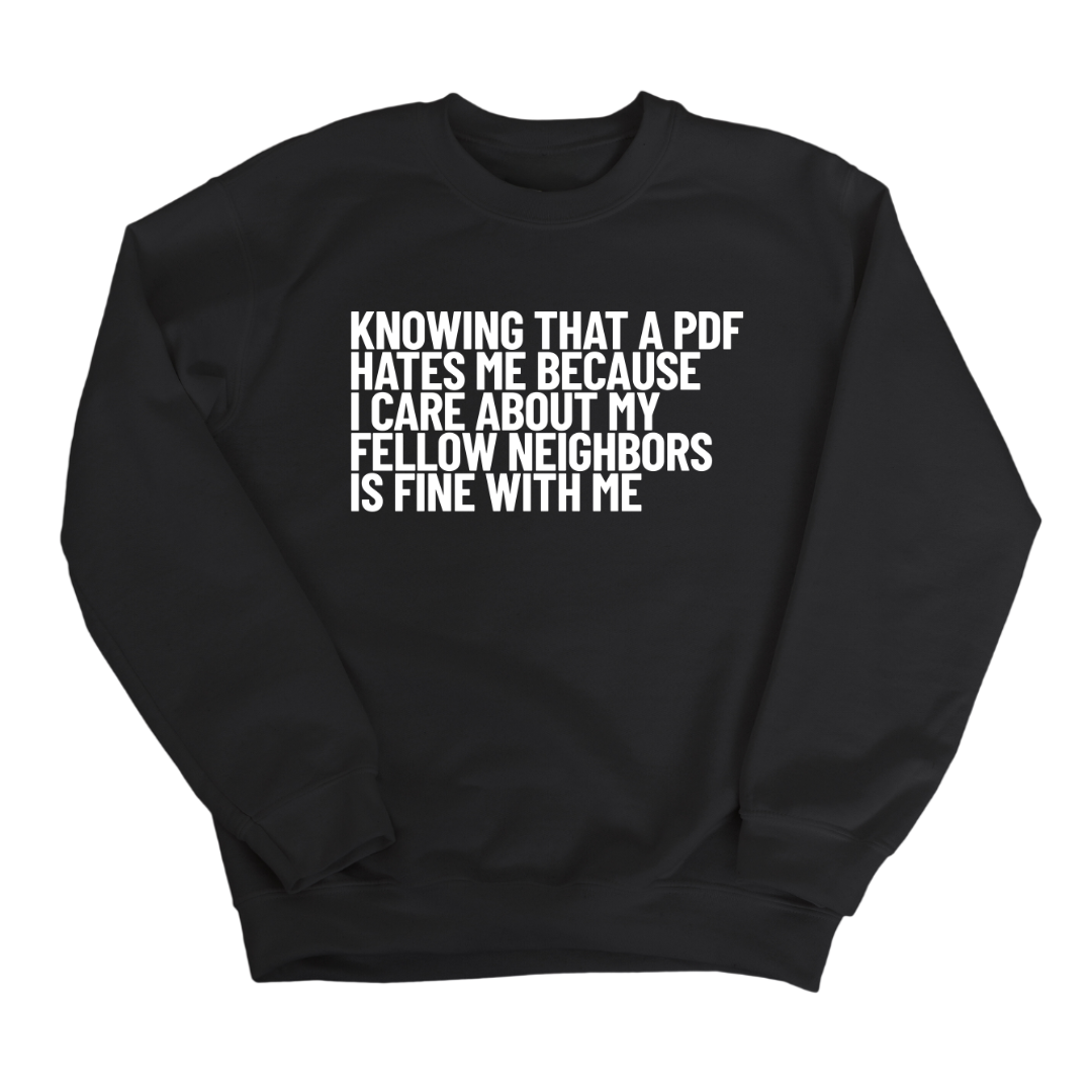 Knowing That A PDF Hates Me Is Fine WIth Me Unisex Sweatshirt-Sweatshirt-The Original God Ain't Petty But I Am