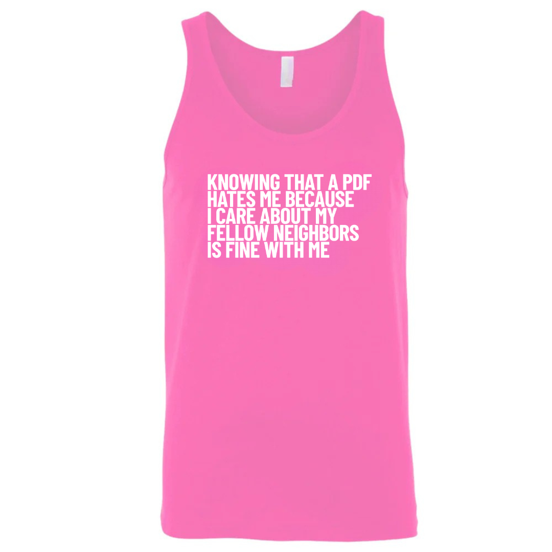 Knowing That A PDF Hates Me Is Fine WIth Me Unisex Tank Top-T-Shirt-The Original God Ain't Petty But I Am