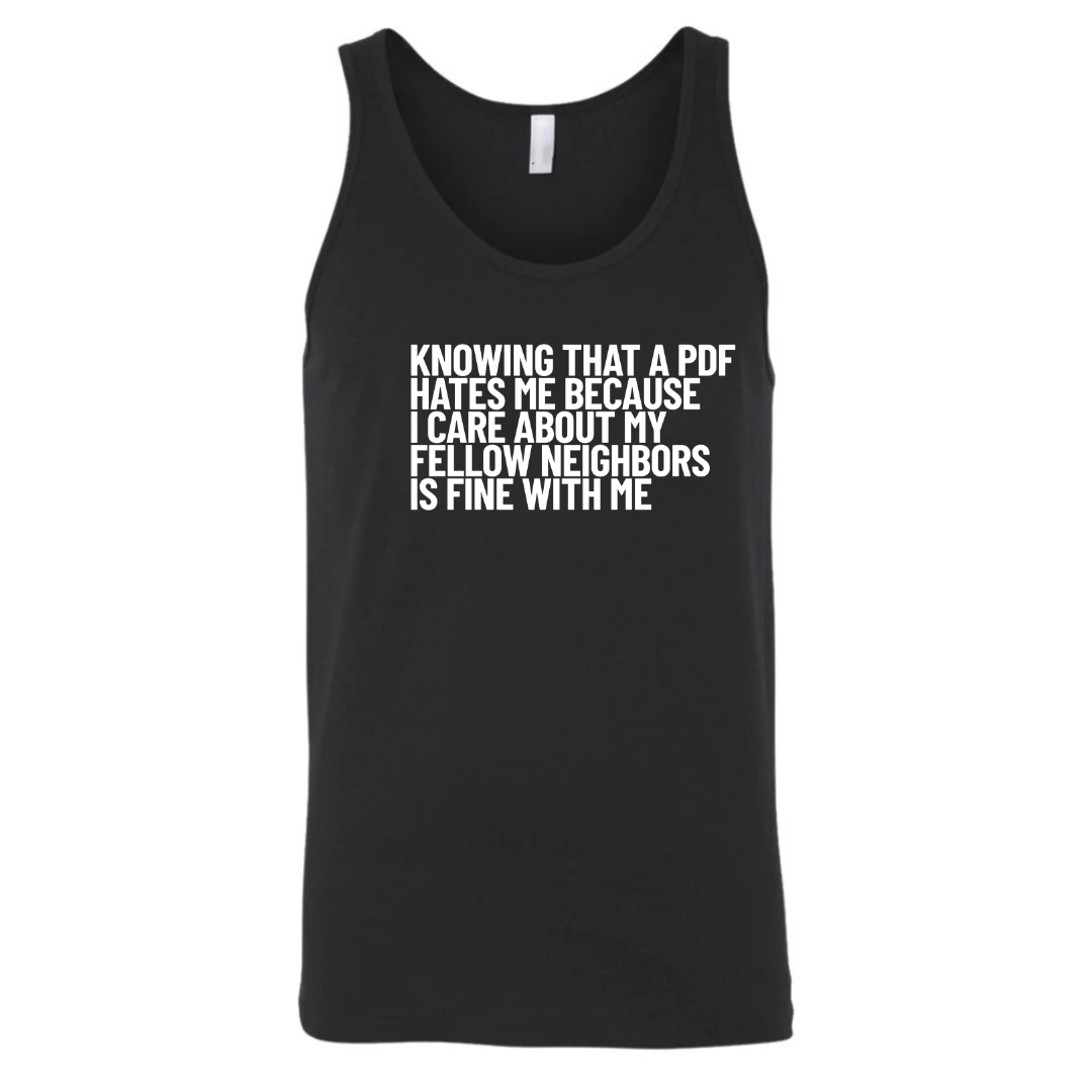 Knowing That A PDF Hates Me Is Fine WIth Me Unisex Tank Top-T-Shirt-The Original God Ain't Petty But I Am