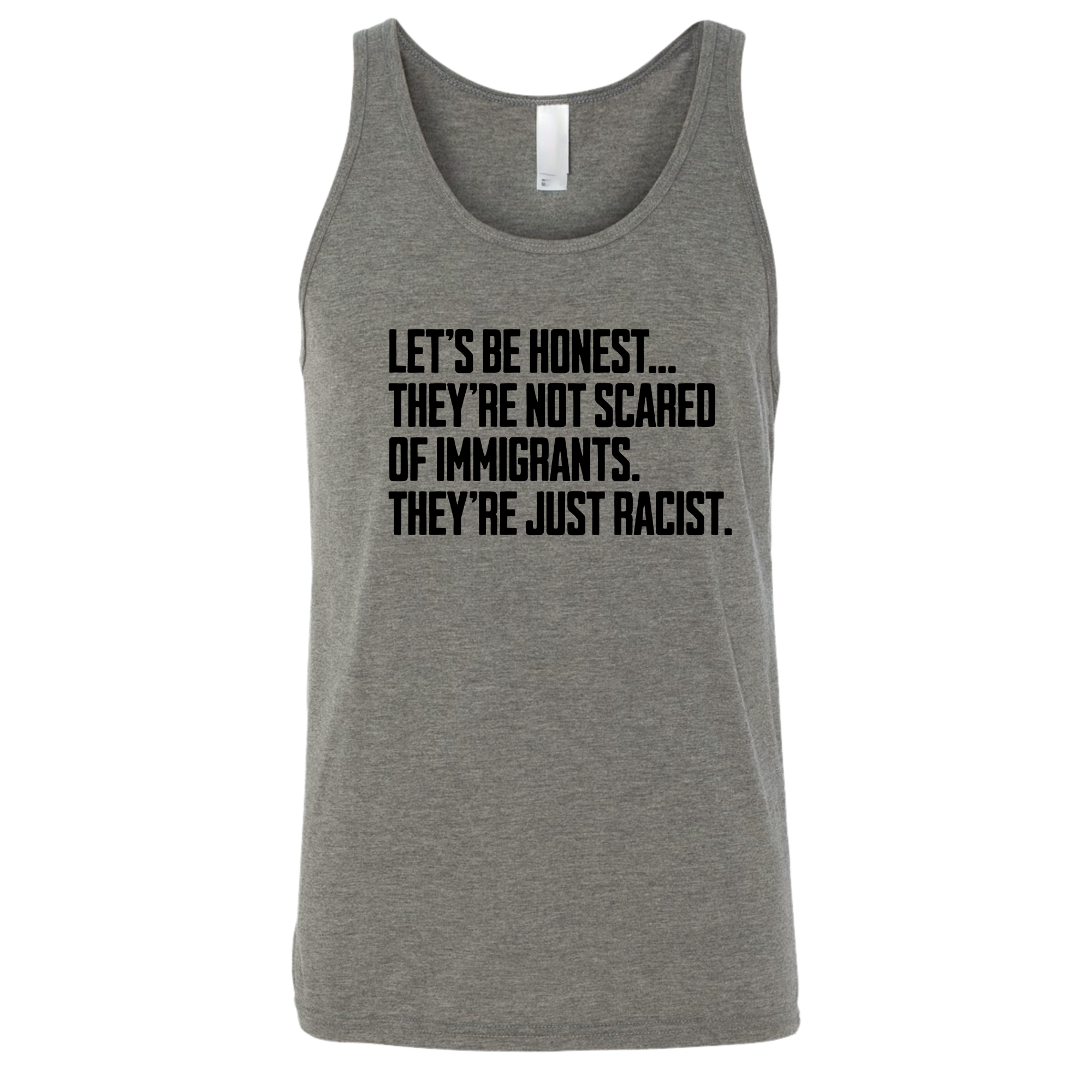 Let’s be honest. They’re not scared of immigrants. They're just Racist Unisex Tank Top-T-Shirt-The Original God Ain't Petty But I Am