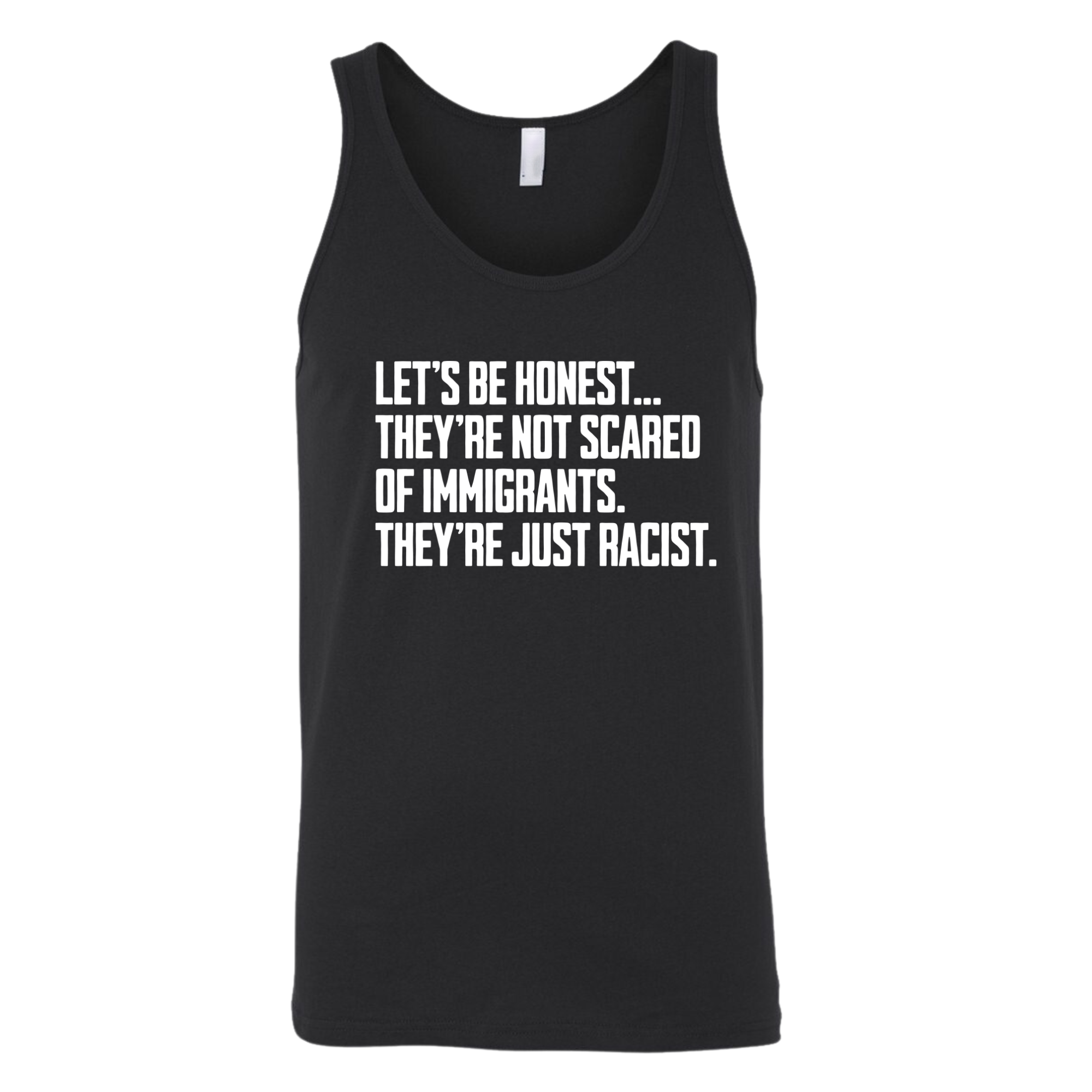Let’s be honest. They’re not scared of immigrants. They're just Racist Unisex Tank Top-T-Shirt-The Original God Ain't Petty But I Am