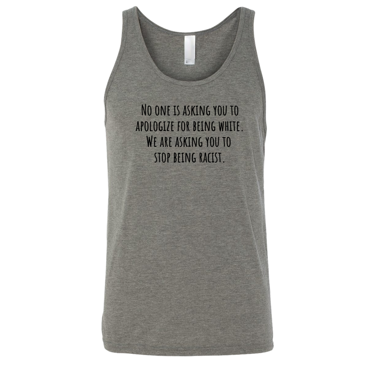 No one is asking you to apologize for being white. We are asking you to stop being racist Unisex Tank Top-T-Shirt-The Original God Ain't Petty But I Am
