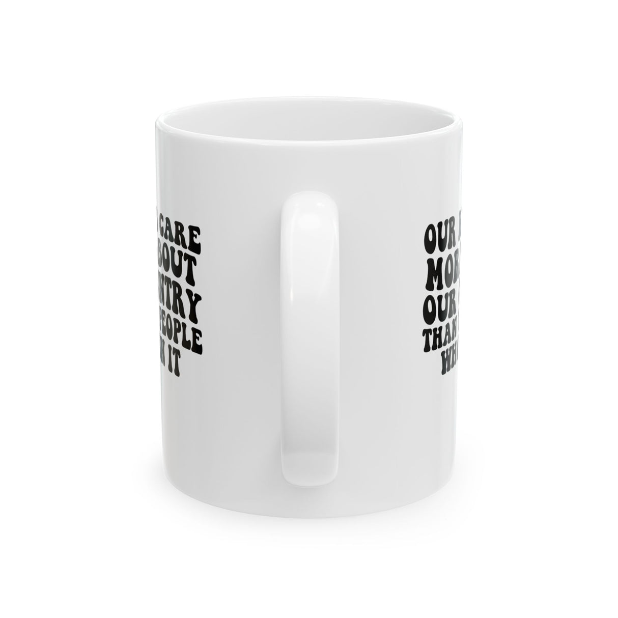 Our Kids Care More About Our Country More than the People Who Run It Mug 11oz RETRO (White & Black)-Mug-The Original God Ain't Petty But I Am
