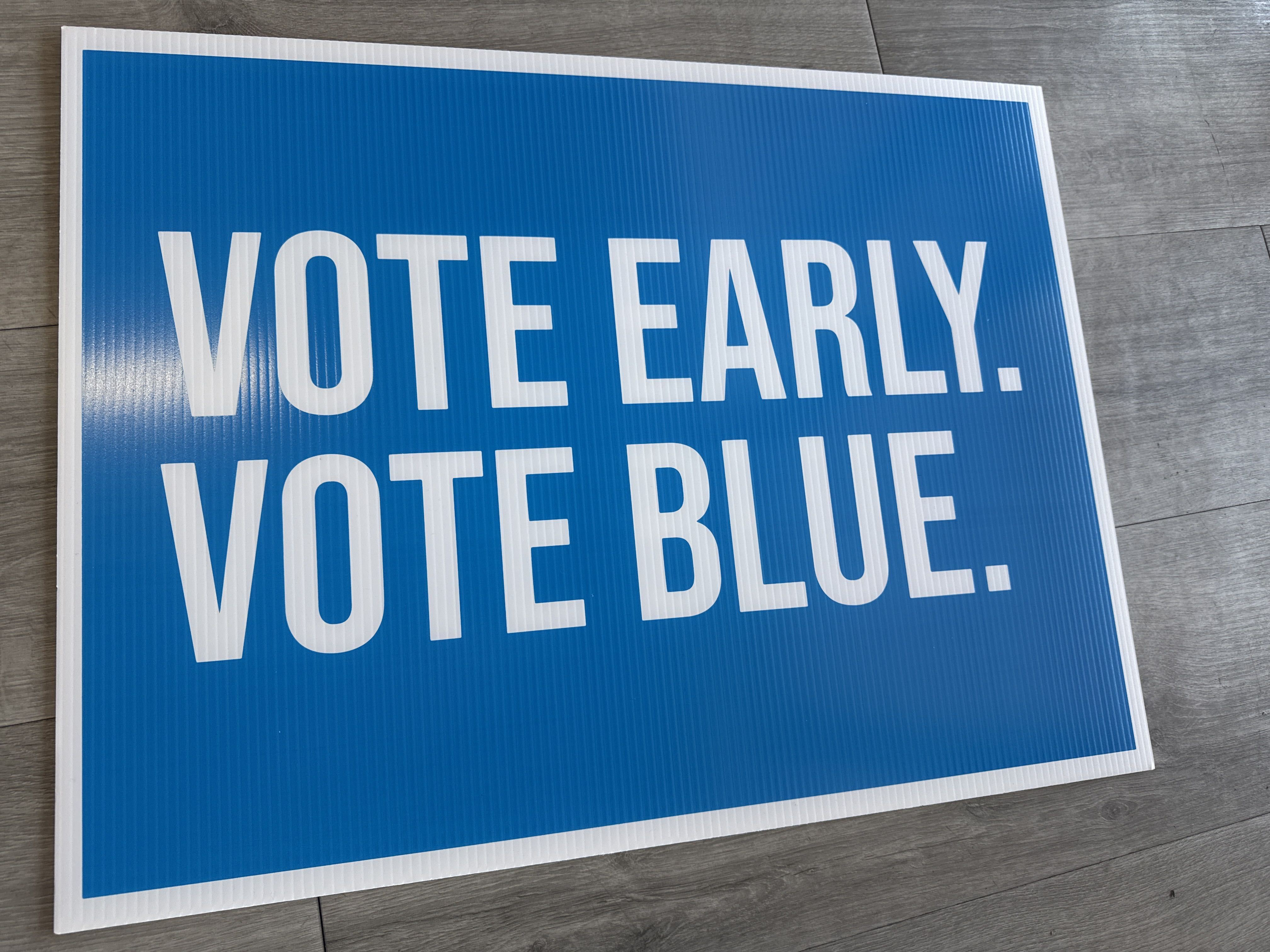 Vote Early Vote Blue Yard Sign