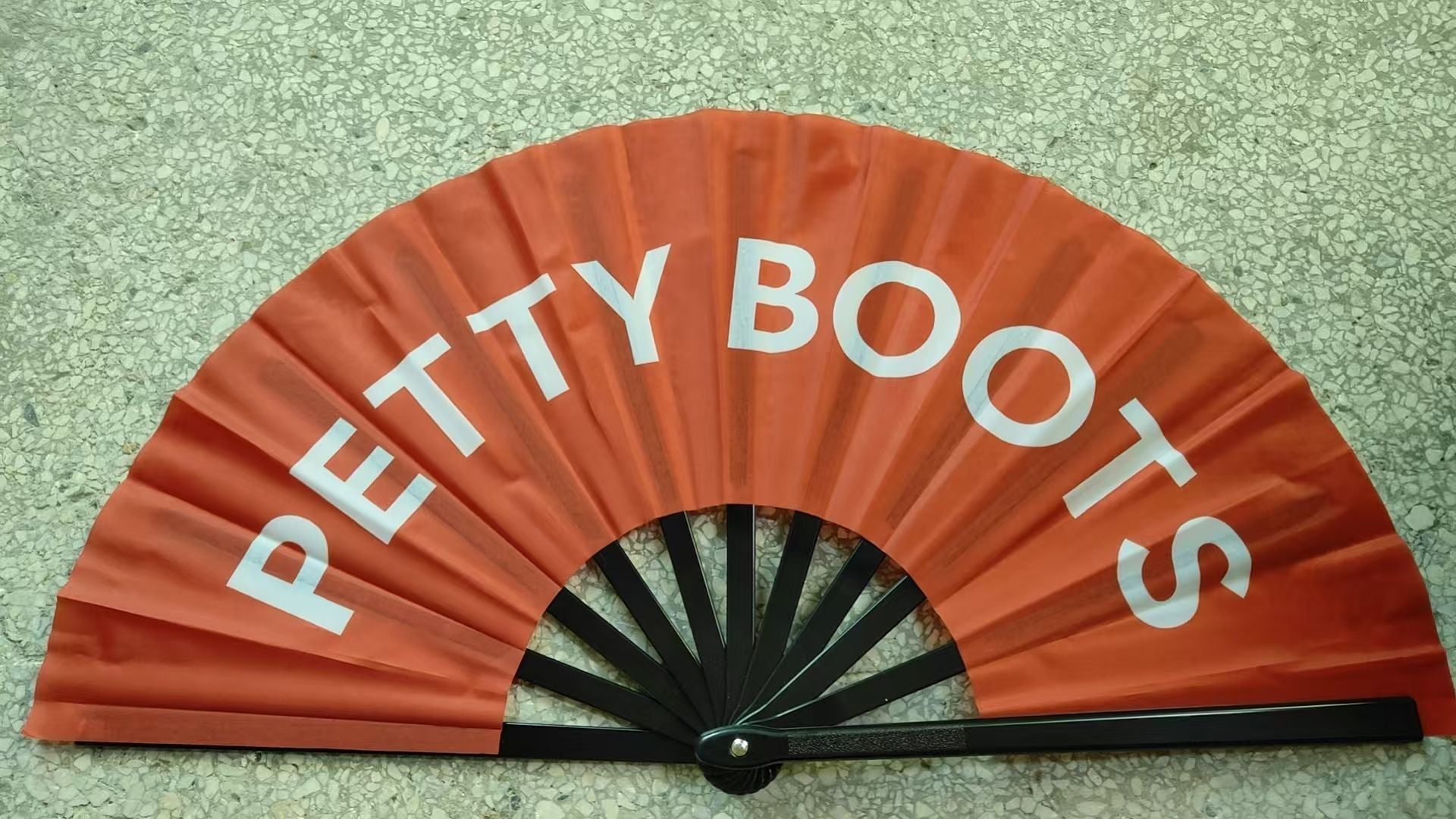 Petty Boots Clacking Fan – Large Folding Hand Fan-Clacking Fan-The Original God Ain't Petty But I Am