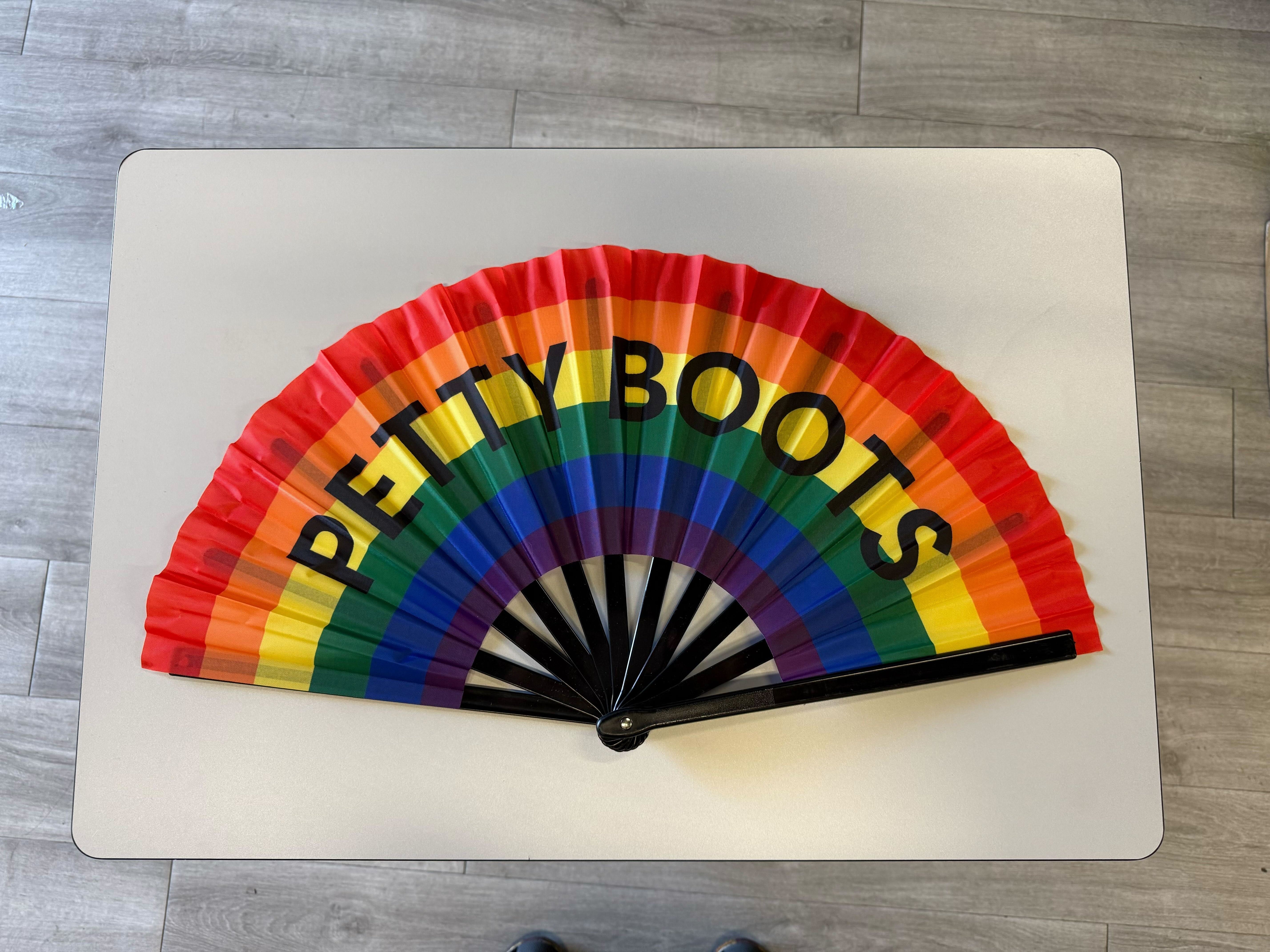 Petty Boots Clacking Fan – Large Folding Hand Fan-Clacking Fan-The Original God Ain't Petty But I Am