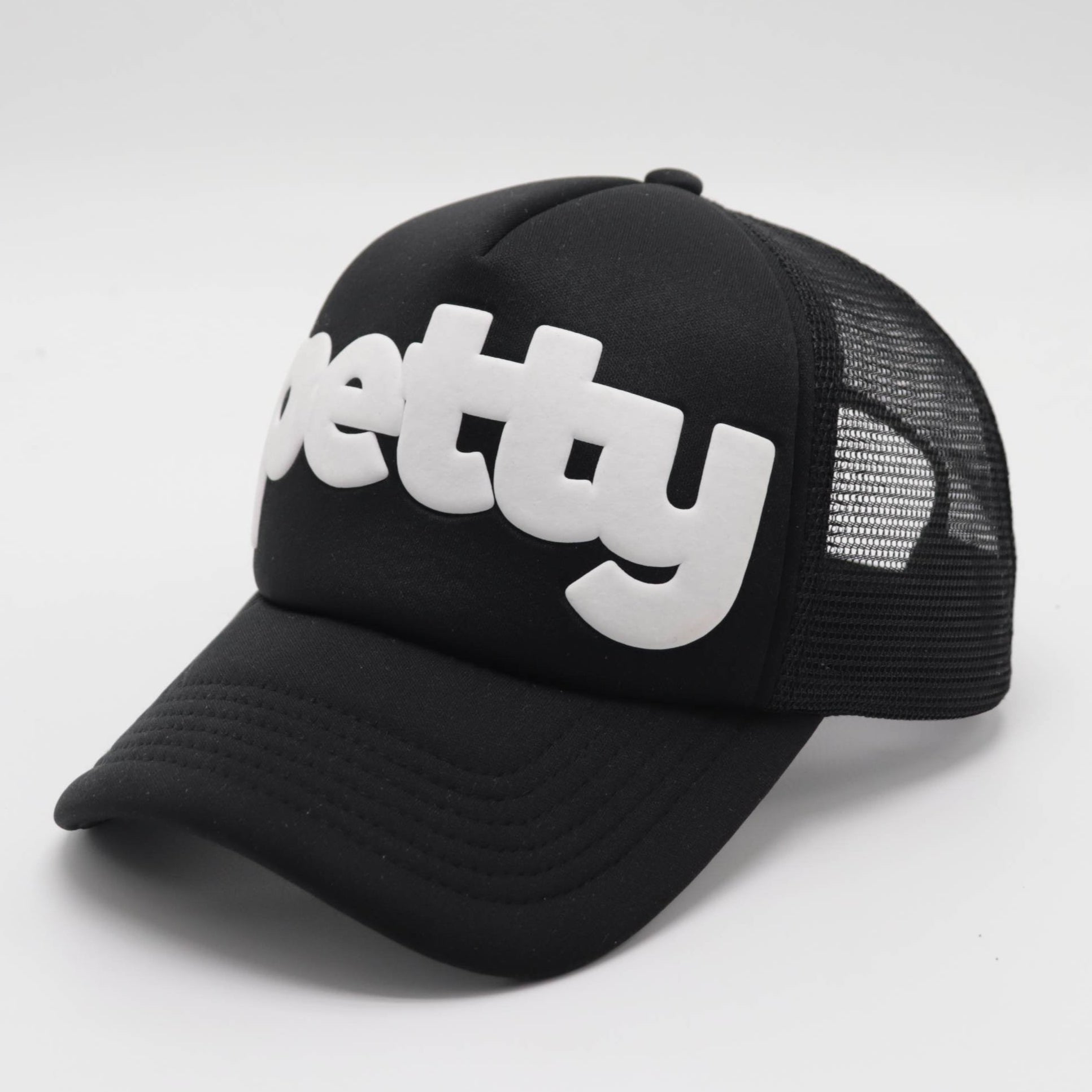 Petty (PUFF) Trucker Hat-Hats-The Original God Ain't Petty But I Am