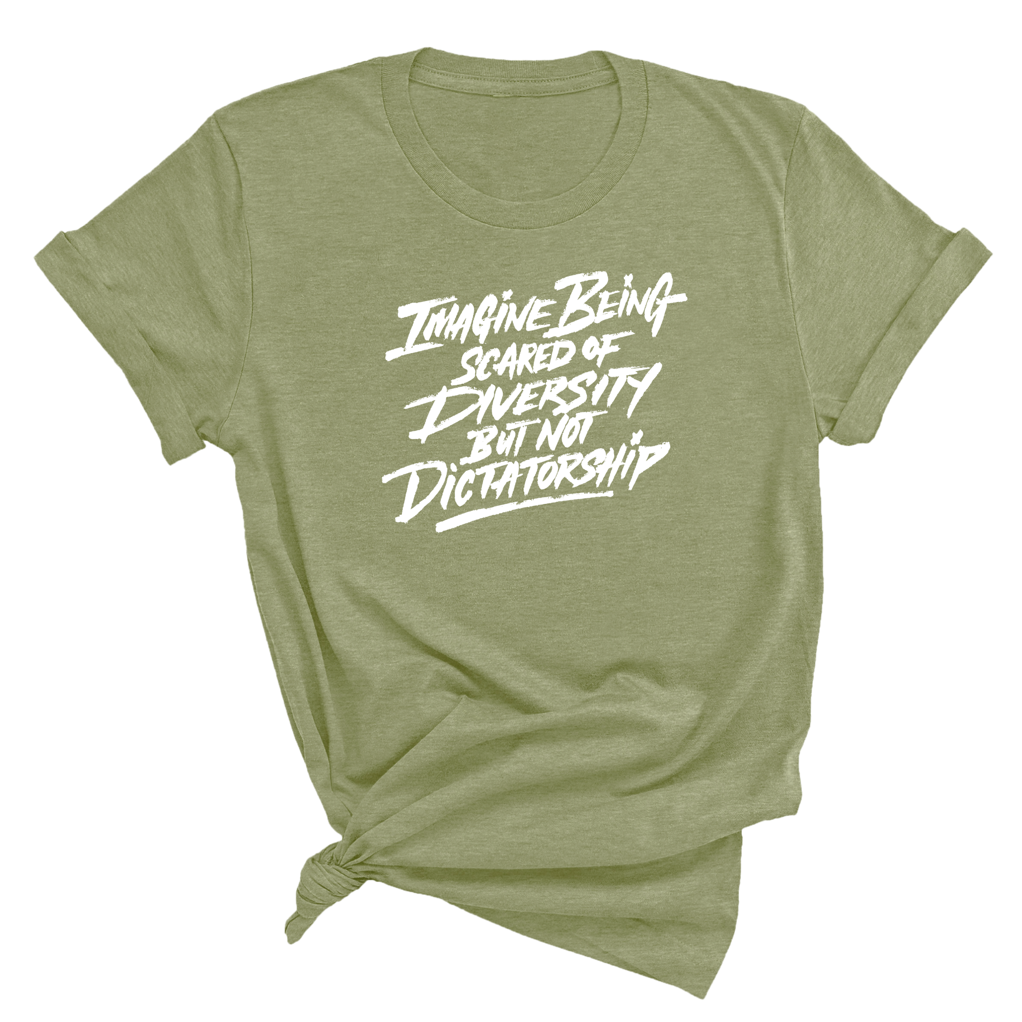 Remix Imagine being scared of diversity but not dictatorship Unisex Tee-T-Shirt-The Original God Ain't Petty But I Am
