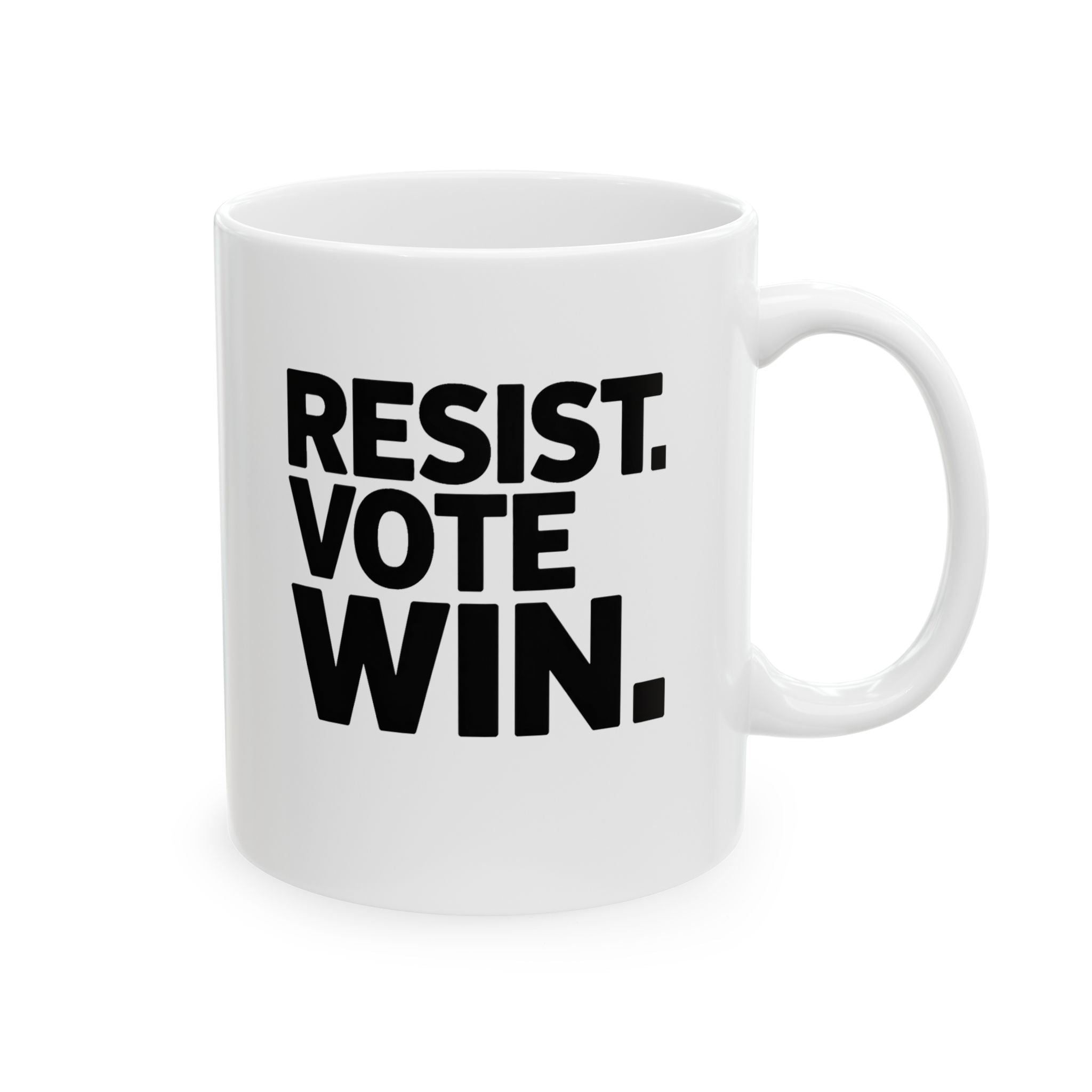 Resist. Vote. WIN Mug 11oz (White & Black)-Mug-The Original God Ain't Petty But I Am