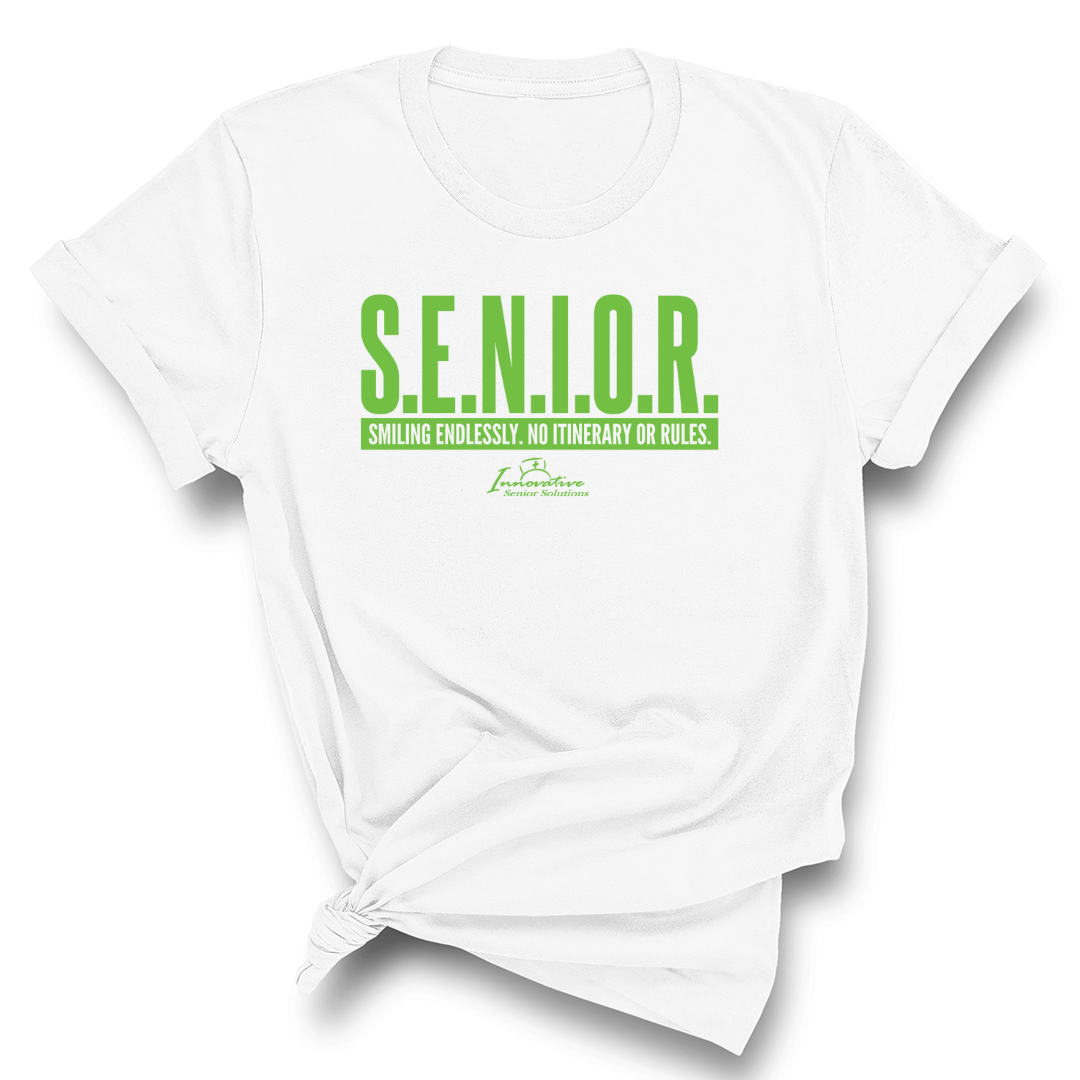Senior (Smiling Endlessly. No Itinerary or Rules) Unisex Tee (ISS) (CUSTOMS)-CUSTOMS-The Original God Ain't Petty But I Am